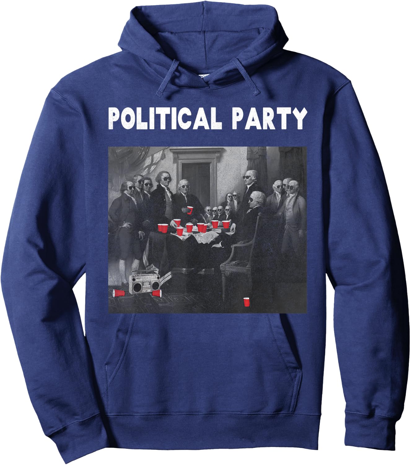 Funny Political Party Beer Drinkers Founding Fathers Hoodie - Hoodie | Navy