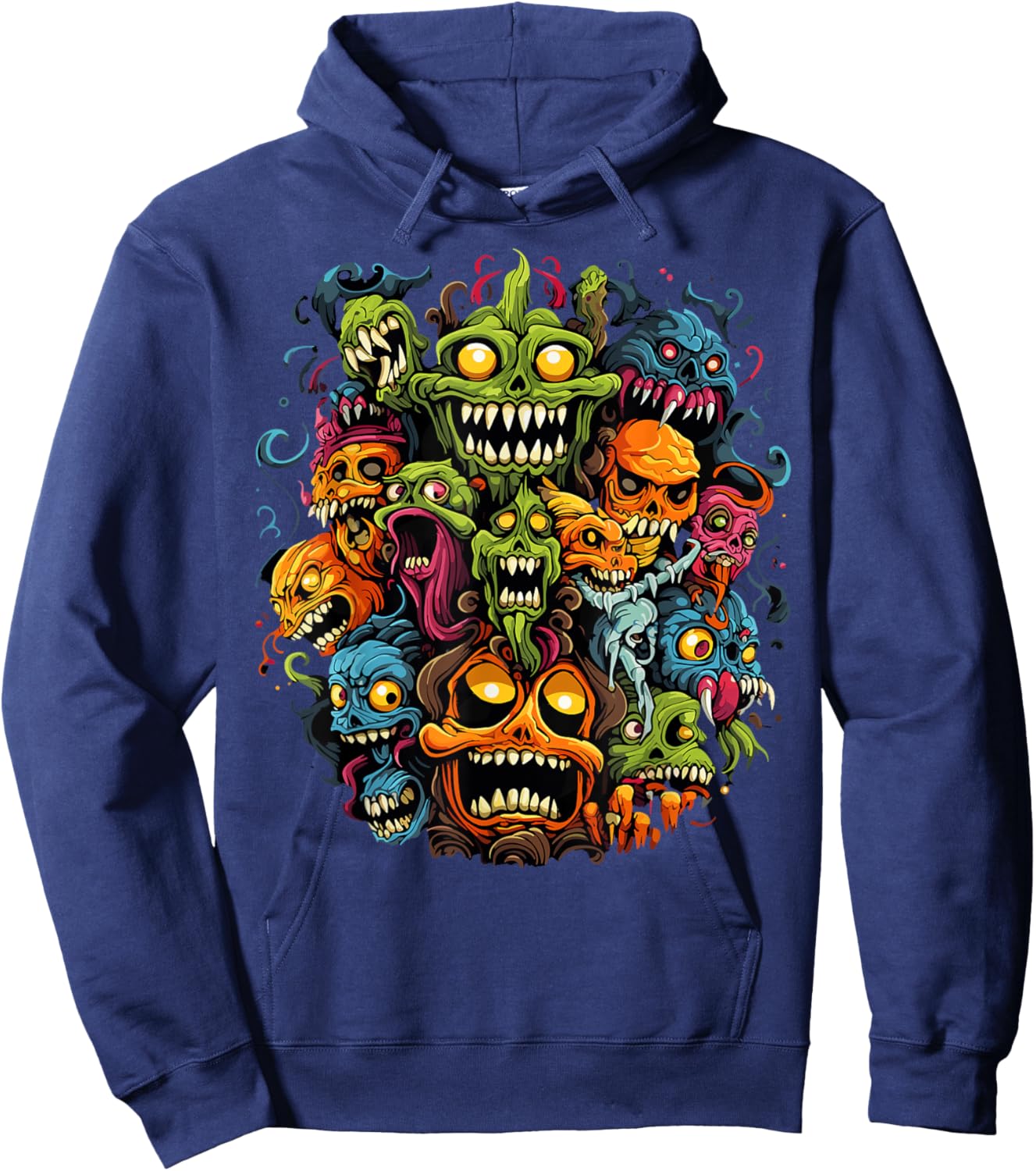 Scary Monster Halloween Costume Zombie Horror Fun Hoodie - Hoodie | Navy