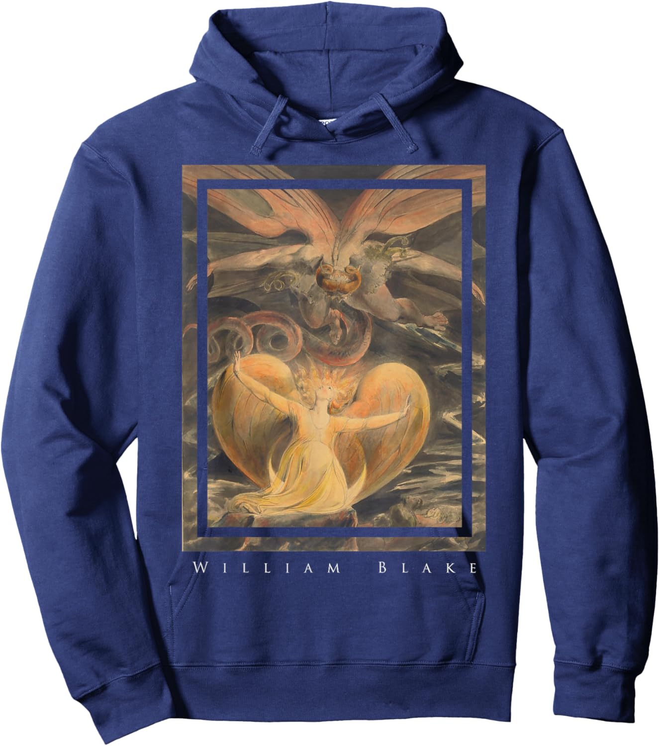 William Blake - The Red Dragon and the Woman Dressed in the Sun Hoodie - Hoodie | Navy