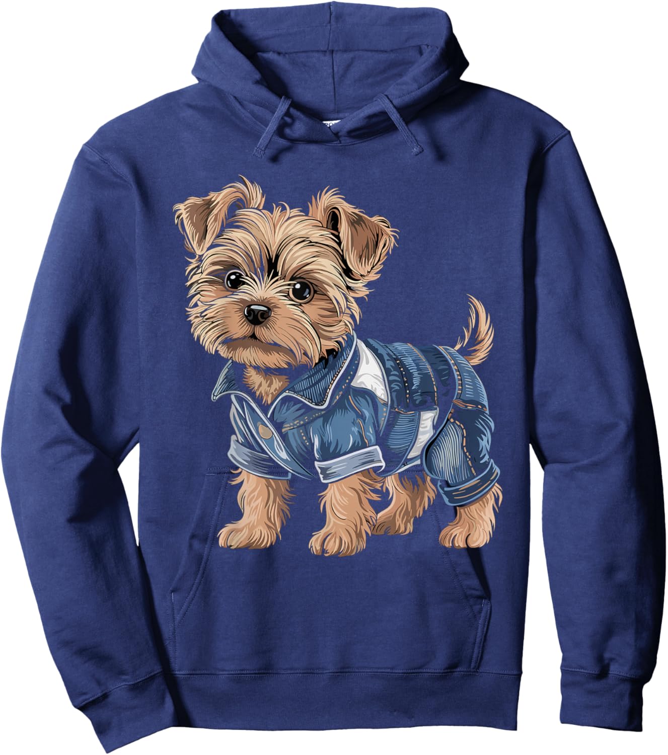 Cute Yorkshire Terrier Denim Outfit Yorkie Owner Dog Lover Men Women Kids Hoodie - Hoodie | Navy