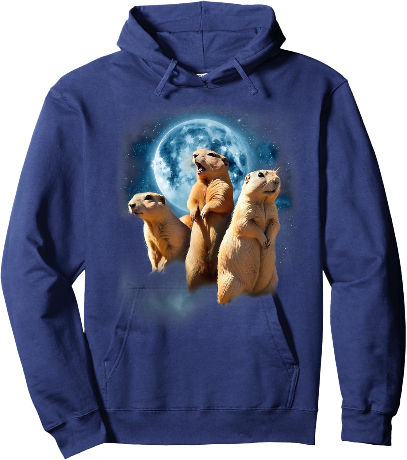 Prairie Dog Shirt - Howling at the Moon Prairie Dog Men Women Kids Hoodie - Hoodie | Navy