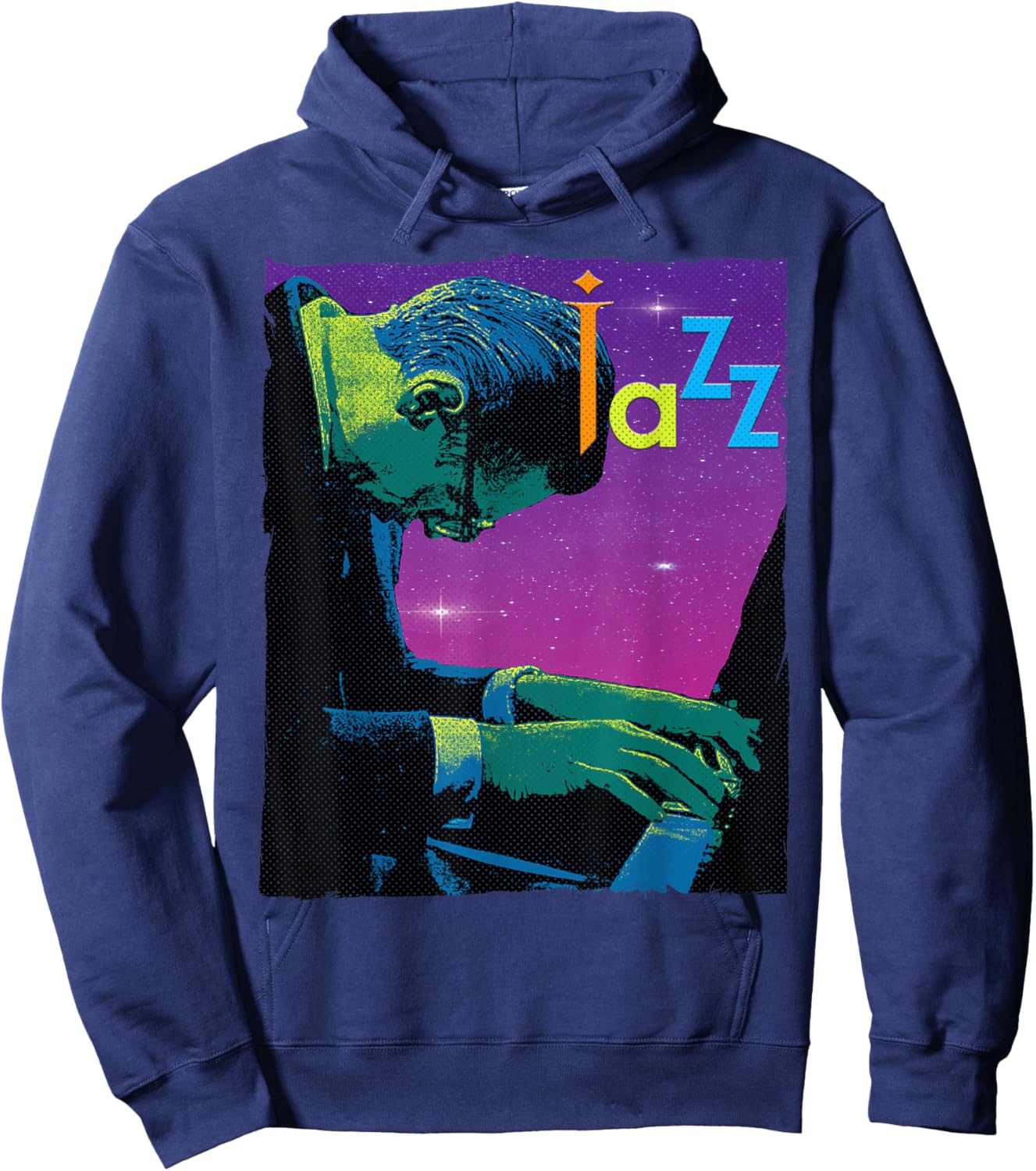Vintage Jazz Musician Piano Playing Smooth Jazz Gift Hoodie - Hoodie | Navy
