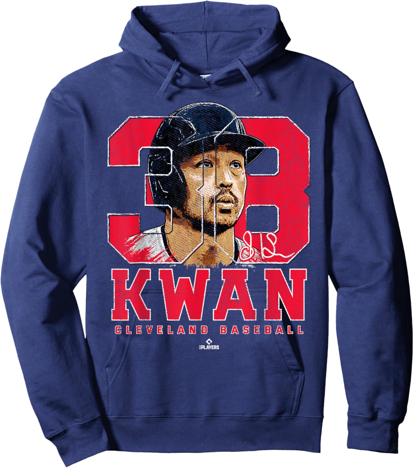 Silhouette Steven Kwan Cleveland MLBPA Hoodie - Hoodie | Navy