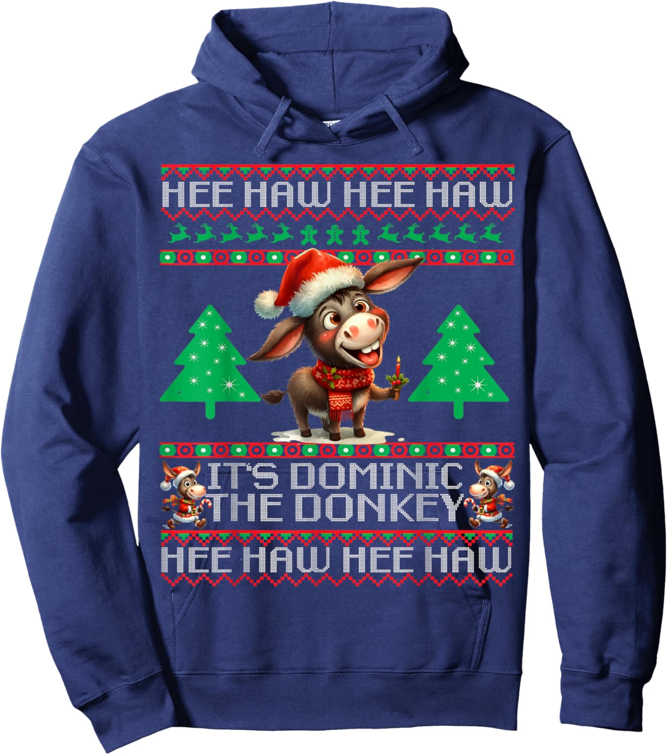 Funny Christmas Italian Christmas Donkey Dominic The Donkey Hoodie - Hoodie | Navy