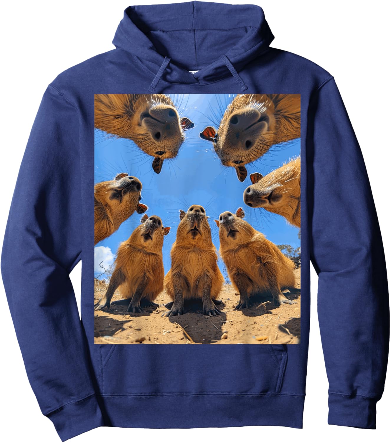 Funny Graphic Capybara Hoodie - Hoodie | Navy
