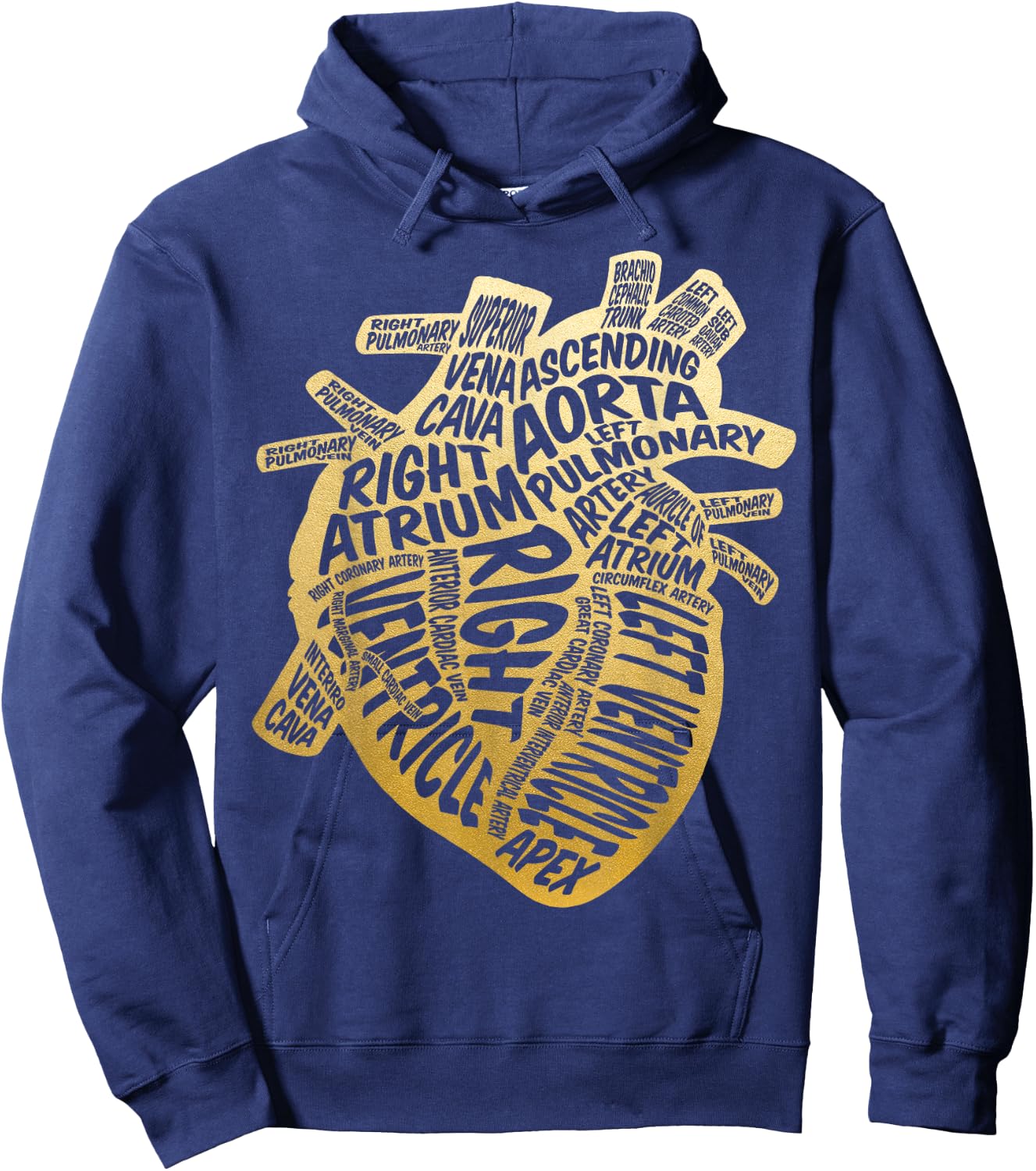 Cardiac Stethoscope Anatomical Heart Cardiac Nurse Hoodie - Hoodie | Navy