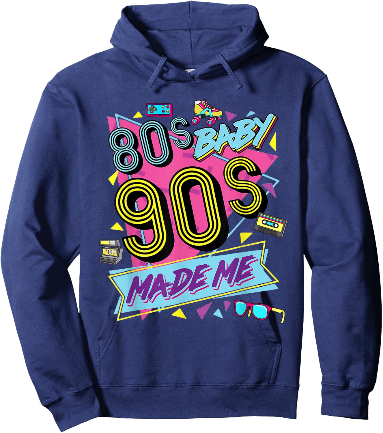 1980s 80's Baby 1990s 90's Made Me Costume Retro Party Hoodie - Hoodie | Navy