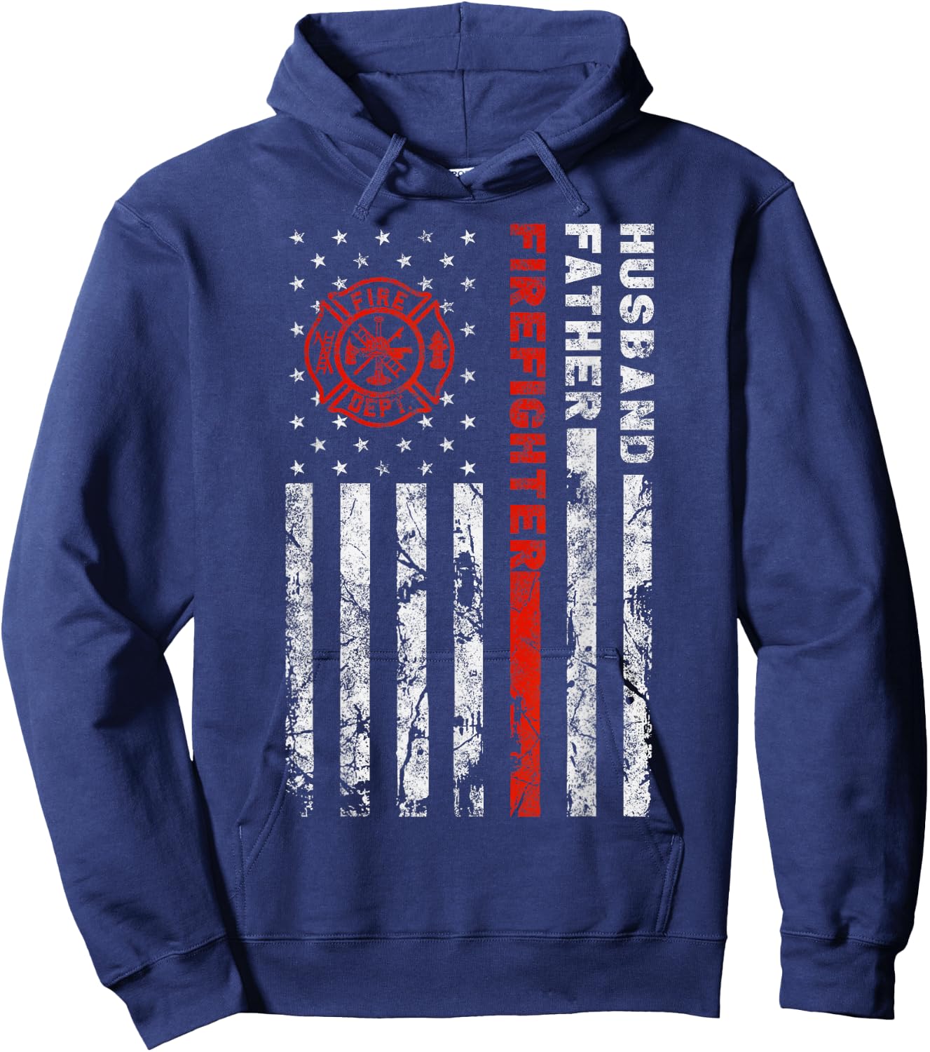 Firefighter Husband Father Fireman for Dad Hoodie - Hoodie | Navy
