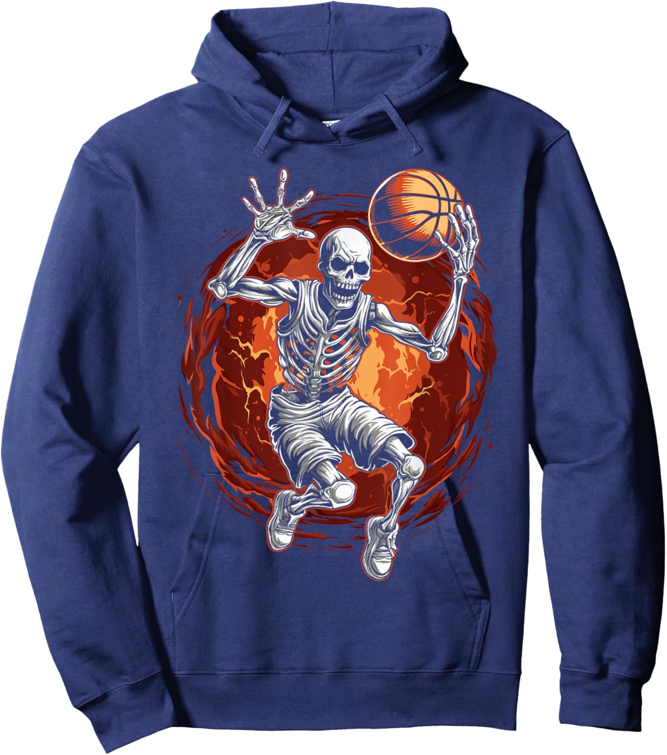 Spooky Basketball Player Skeleton Halloween Men, Women, Kids Hoodie - Hoodie | Navy