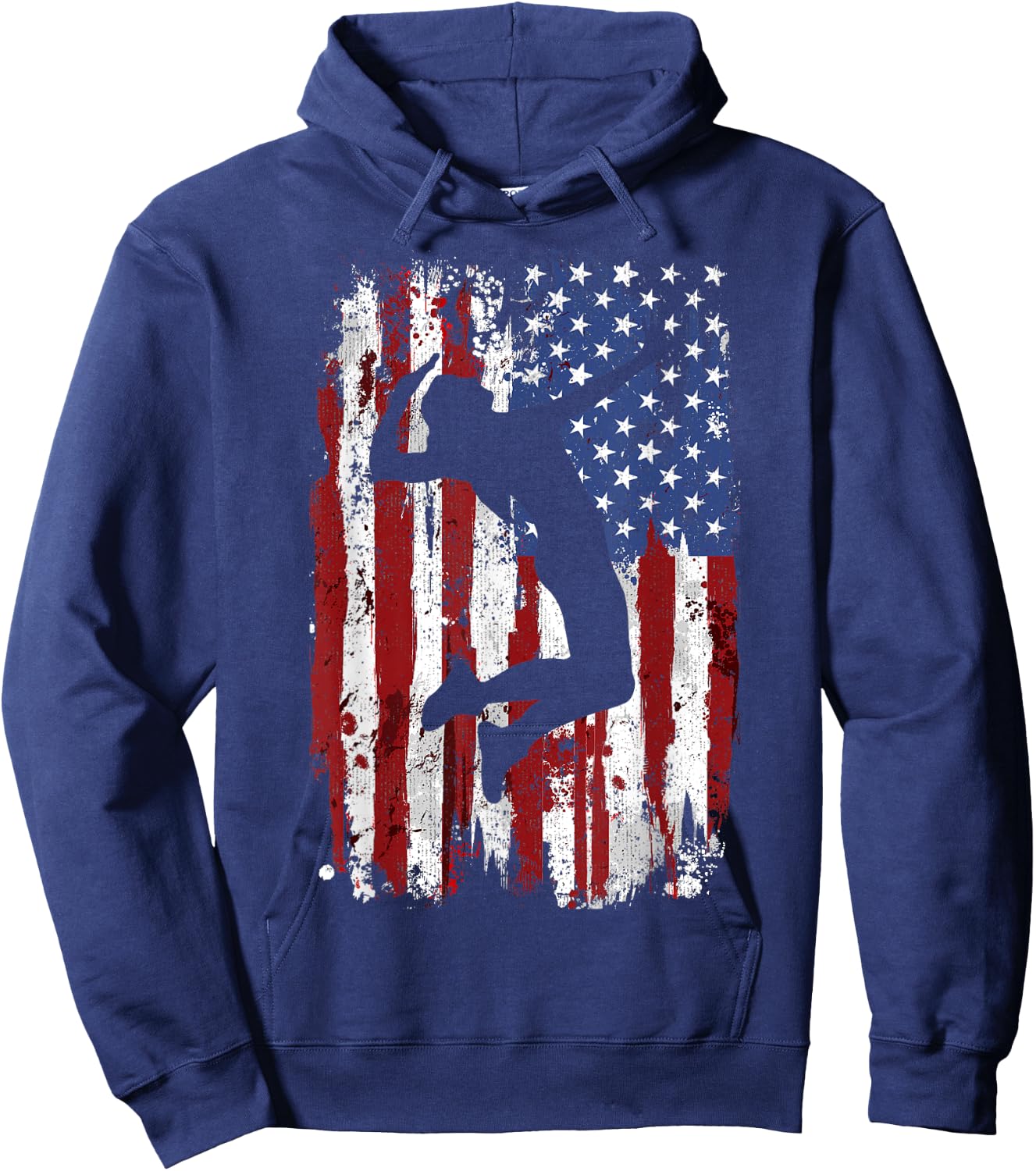 Volleyball Vintage American Flag Hoodie - Hoodie | Navy