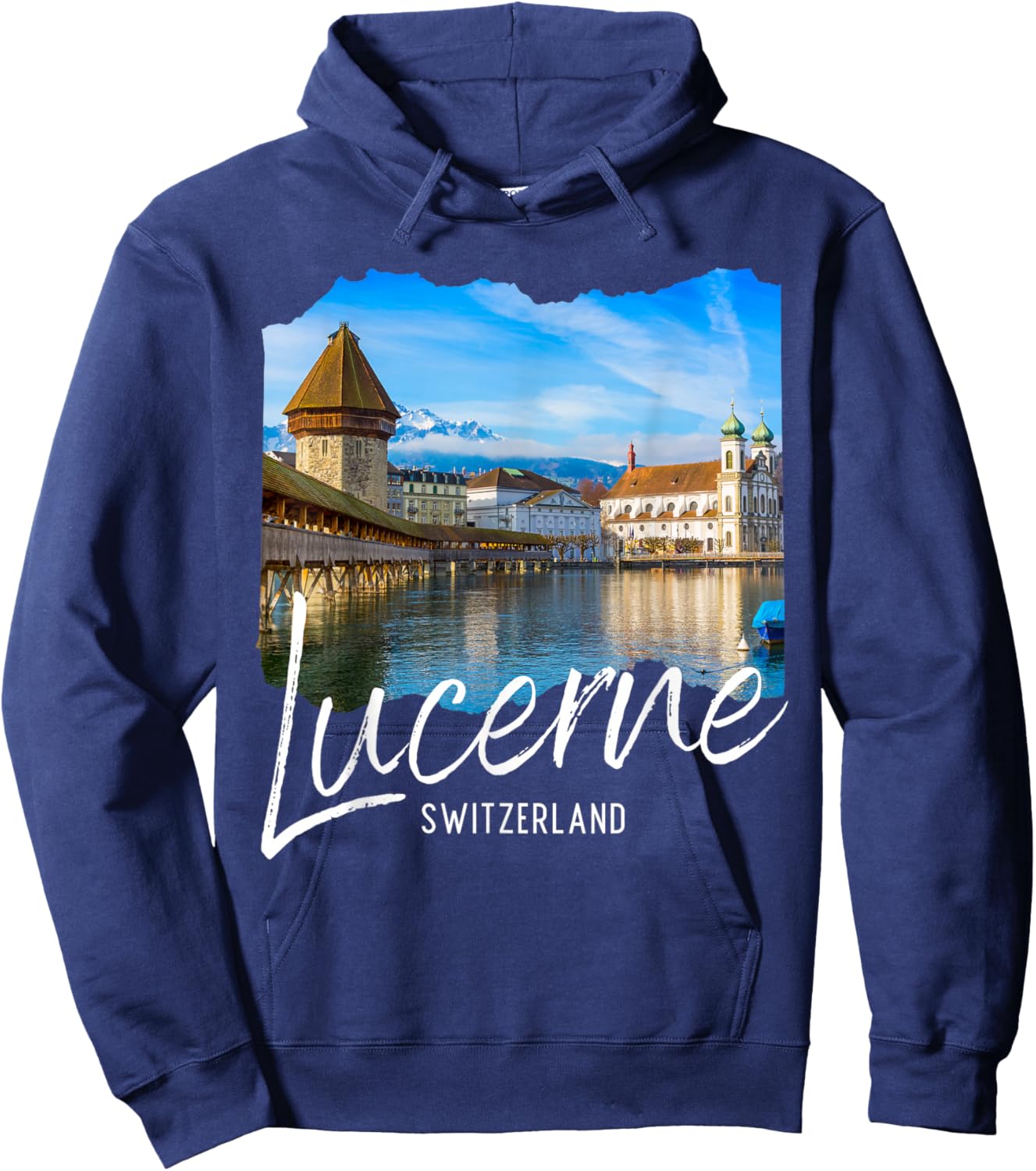 Lucerne Switzerland Souvenir Store Black -Adults Hoodie - Hoodie | Navy