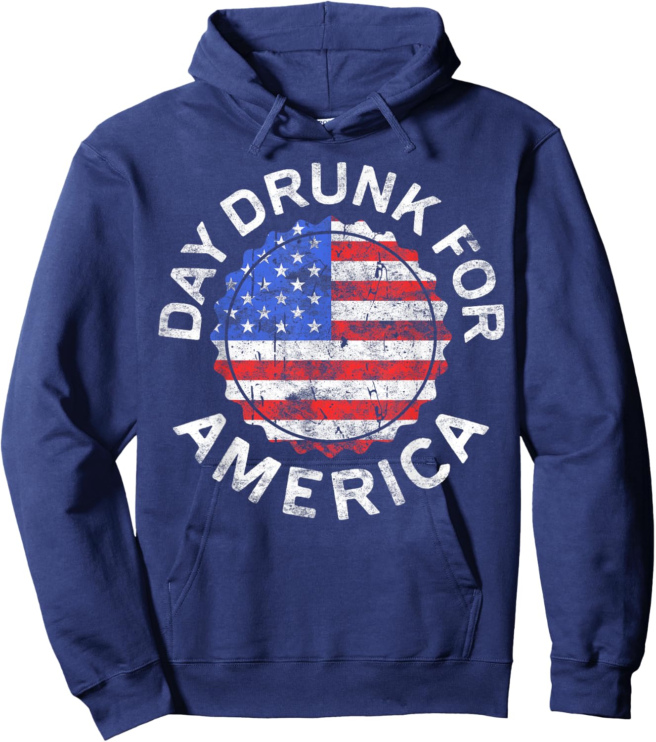Day Drunk For America Shirt Men Women Drinking 4th of July Hoodie - Hoodie | Navy