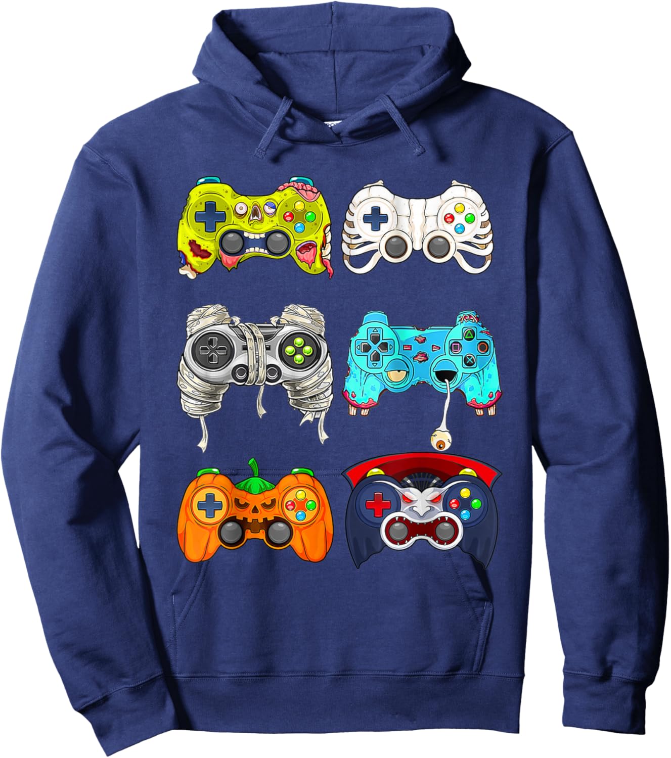 Halloween Skeleton Zombie Gaming Controllers Mummy Hoodie - Hoodie | Navy