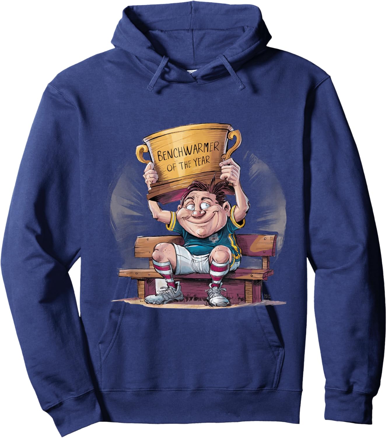 Benchwarmer of the Year Funny Fantasy Football Hoodie - Hoodie | Navy