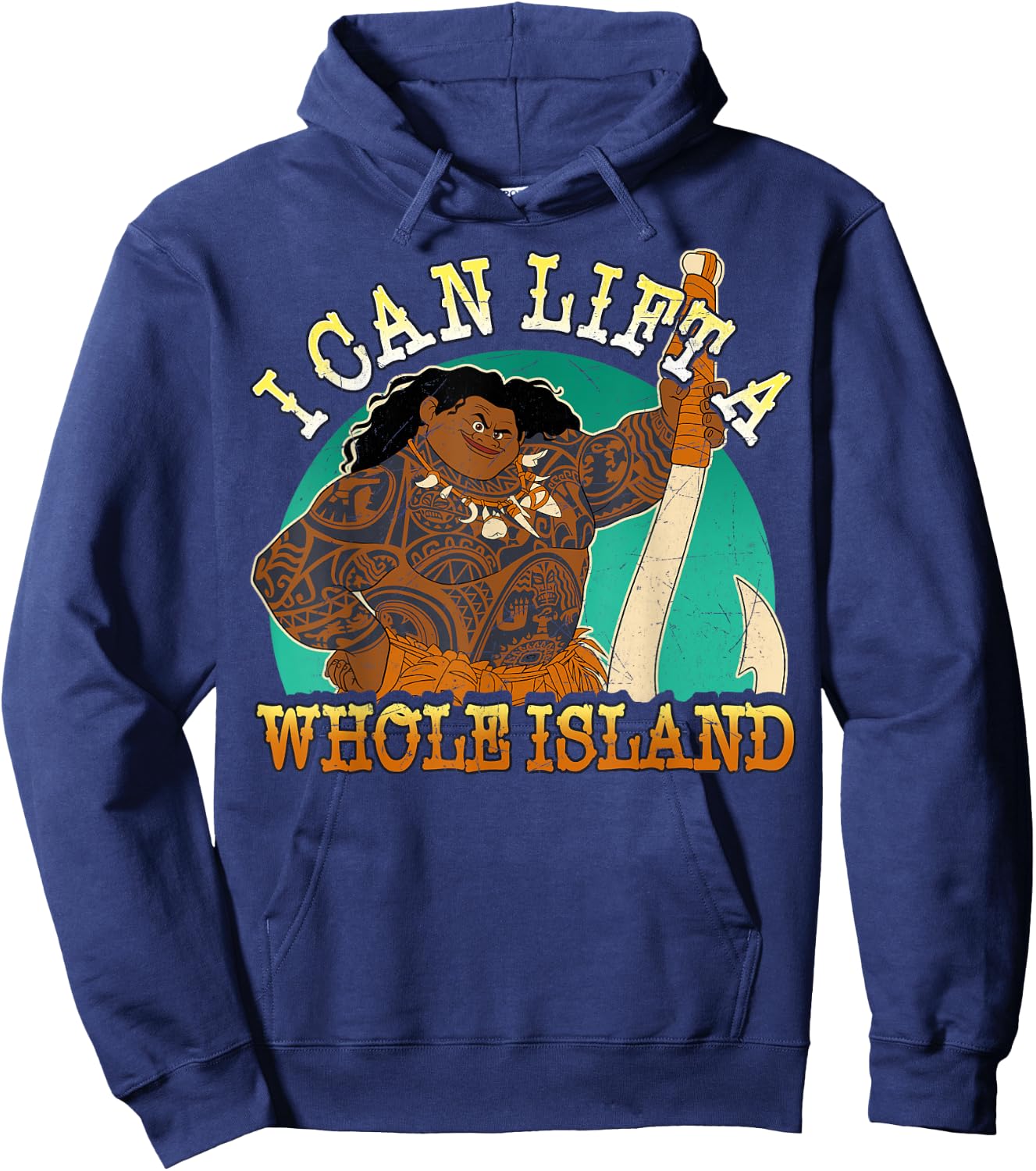 Disney Moana Maui I Can Lift A Whole Island Graphic Hoodie - Hoodie | Navy