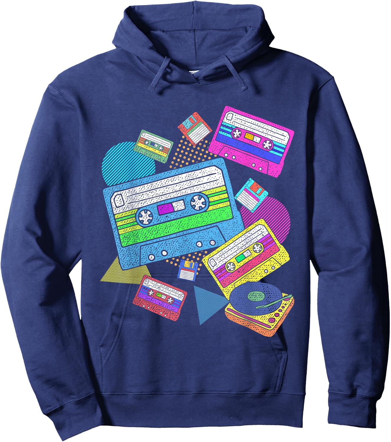 Eighties Theme Party Retro 80s Music Cassette 80s Hoodie - Hoodie | Navy