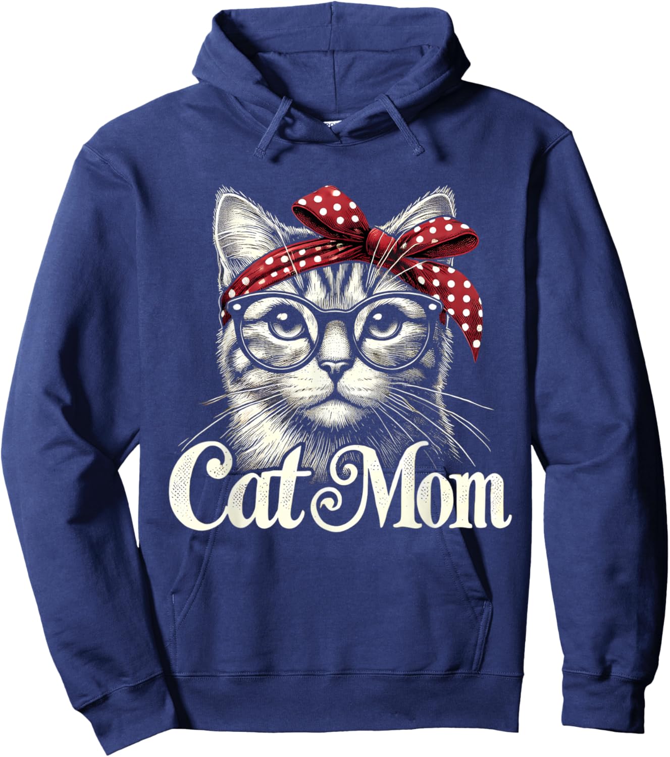 Funny Cat Mom Cat Lovers Mothers Day Hoodie - Hoodie | Navy