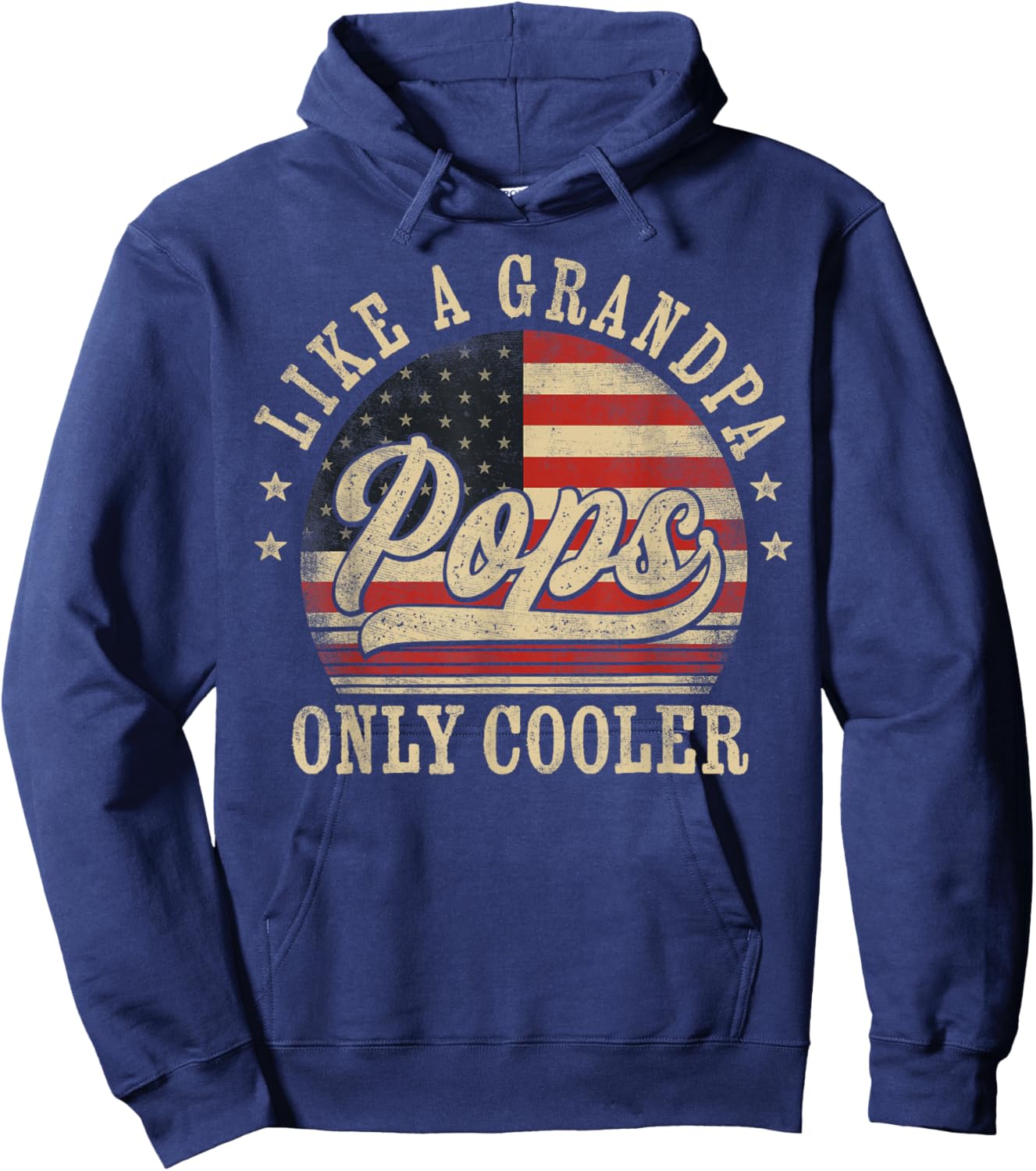 Pops Like a Grandpa Only Cooler Pops Father's Day Hoodie - Hoodie | Navy