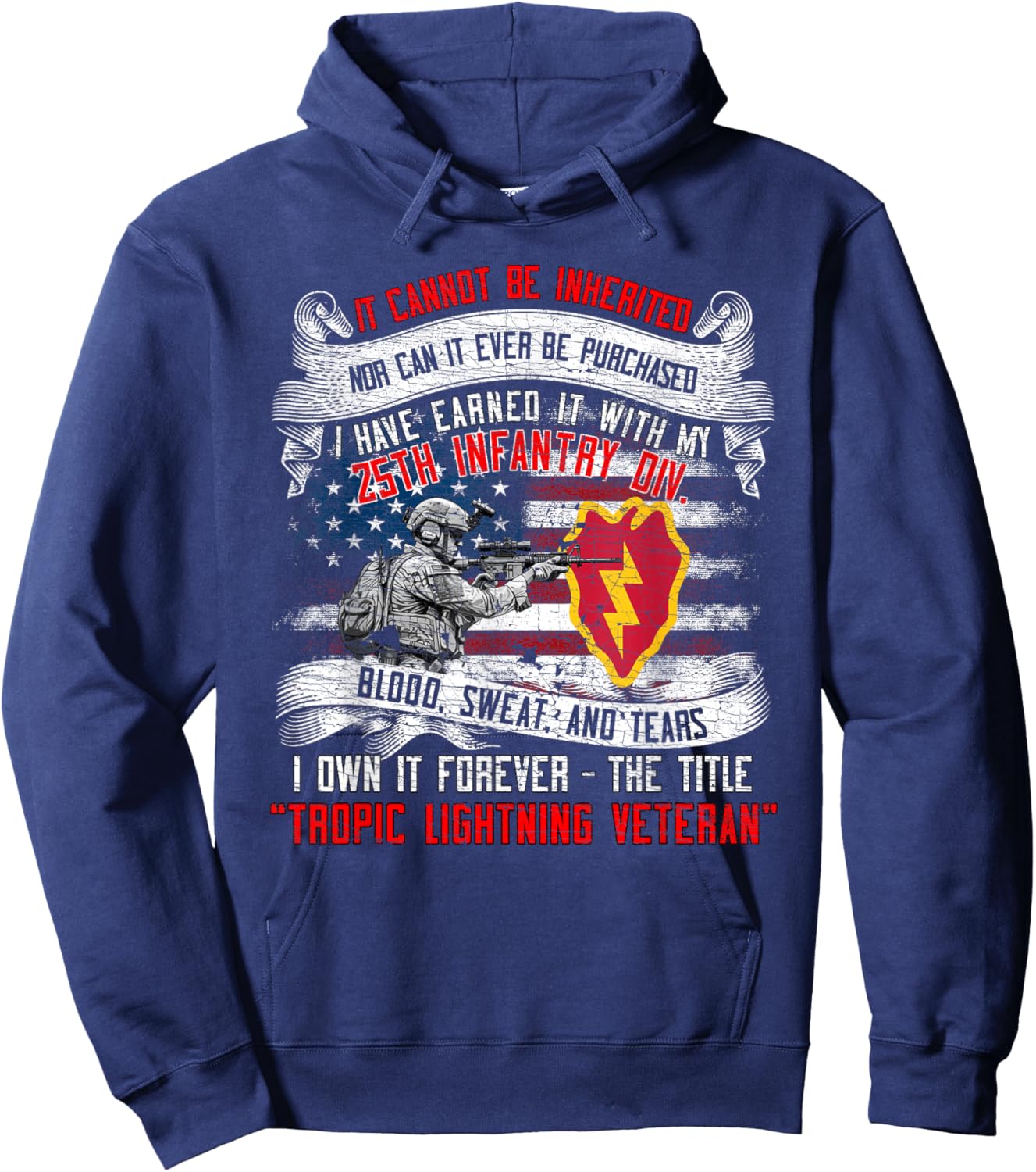 25th Infantry Division 25 ID Tropic Lightning Division Hoodie - Hoodie | Navy