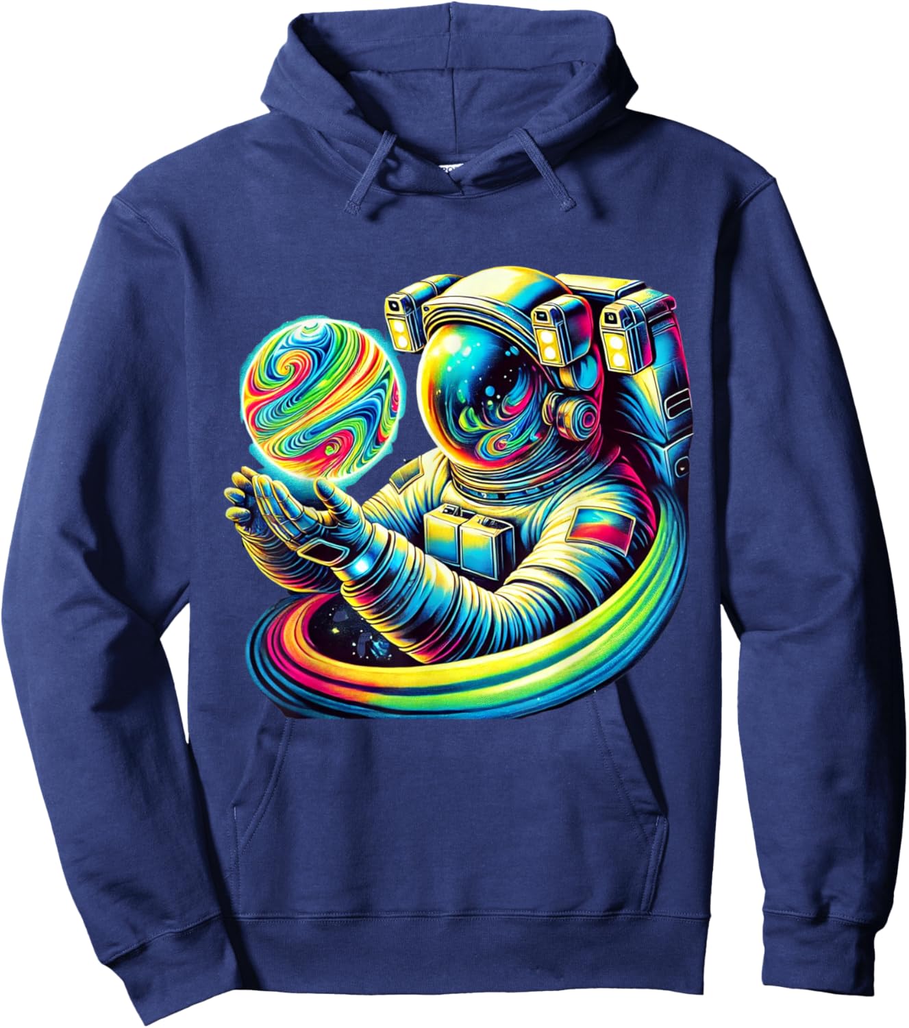 Astronaut Holding Planet Astronomy Cosmology Space Science Hoodie - Hoodie | Navy