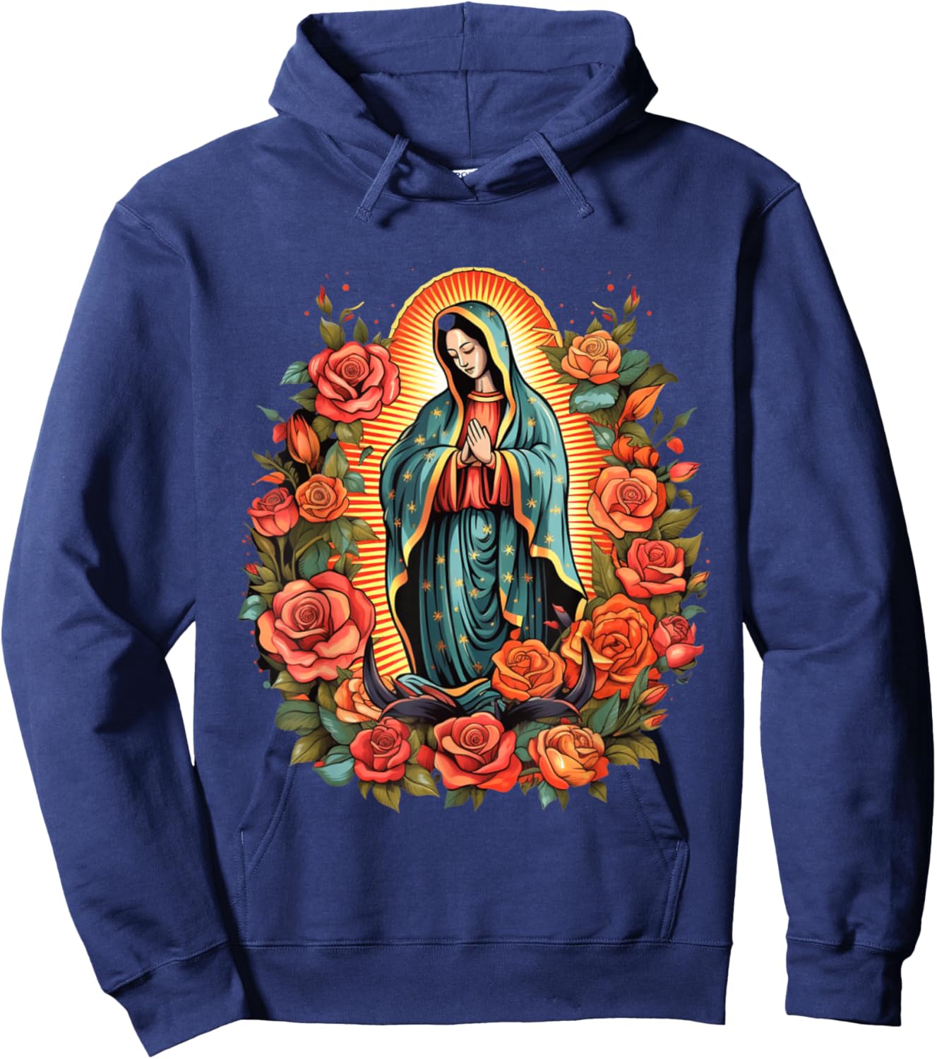 Virgen De Guadalupe Sant Mary For Christians, Catholics Hoodie - Hoodie | Navy