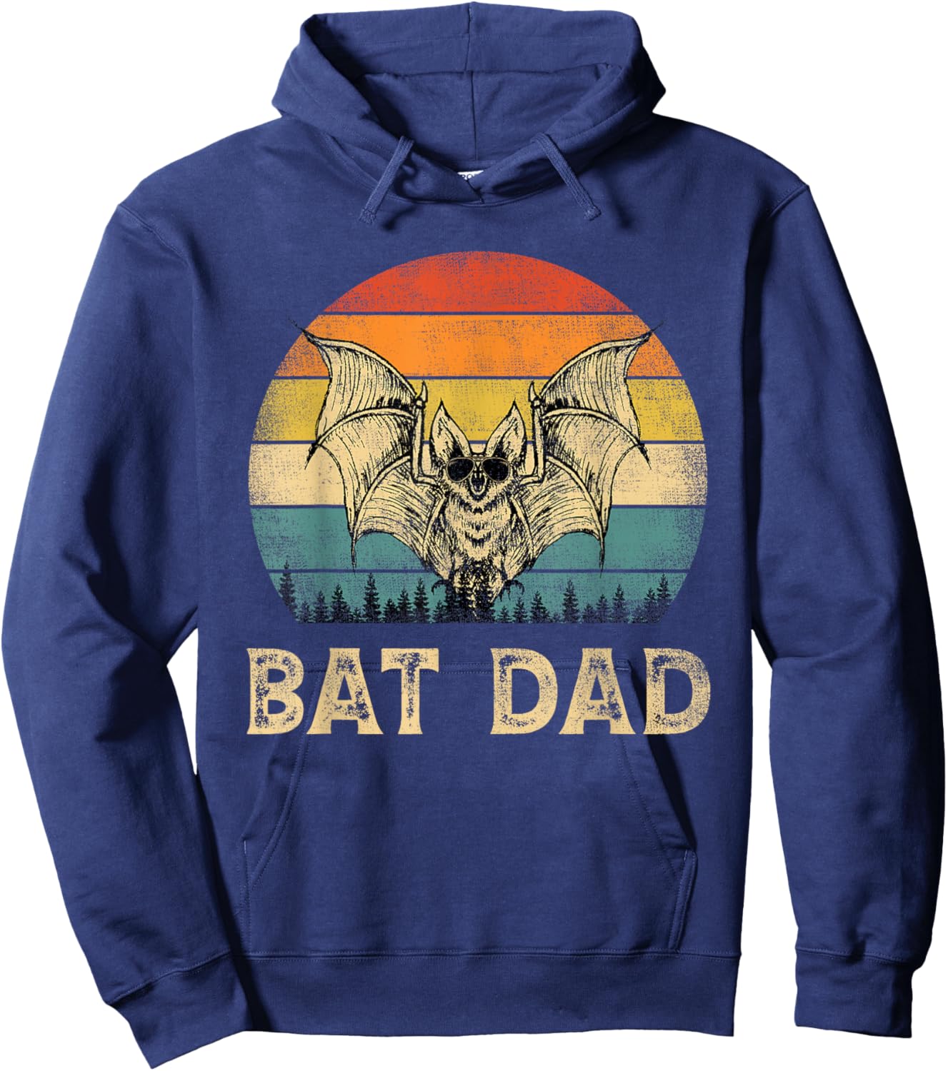 Vintage Bat Dad Bat Lovers Daddy Father's Day Hoodie - Hoodie | Navy