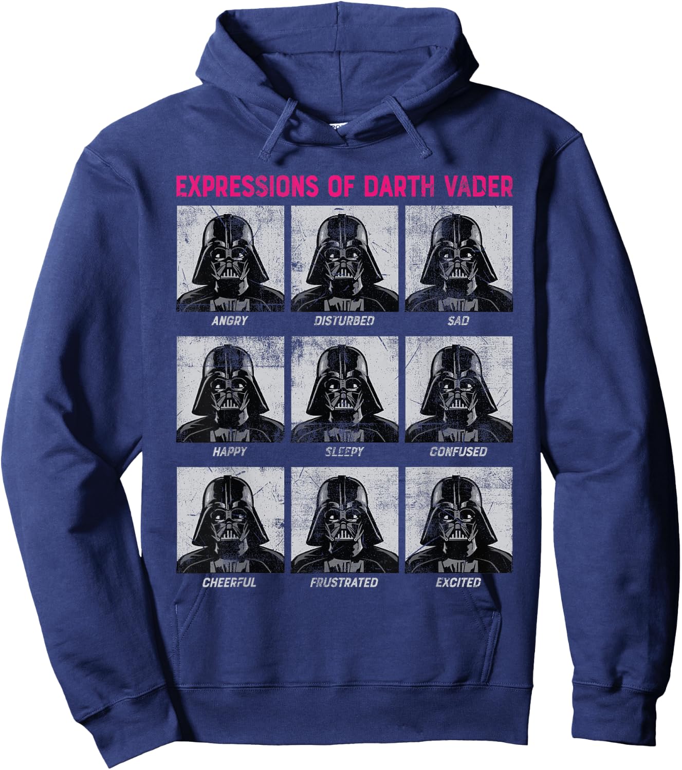 Star Wars Expressions of Darth Vader Funny Hoodie - Hoodie | Navy