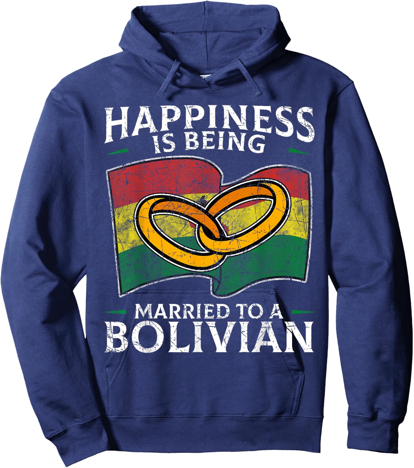Bolivian Marriage Bolivian Married Flag Wedded Culture Hoodie - Hoodie | Navy