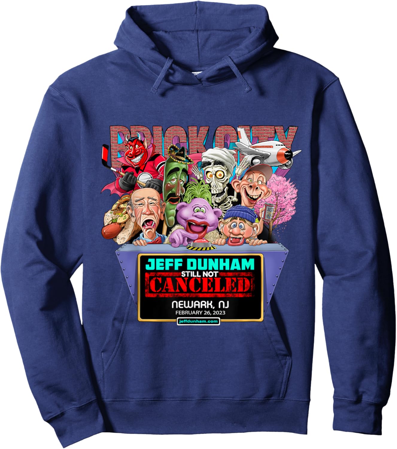 Jeff Dunham Newark, NJ (2023) Hoodie - Hoodie | Navy
