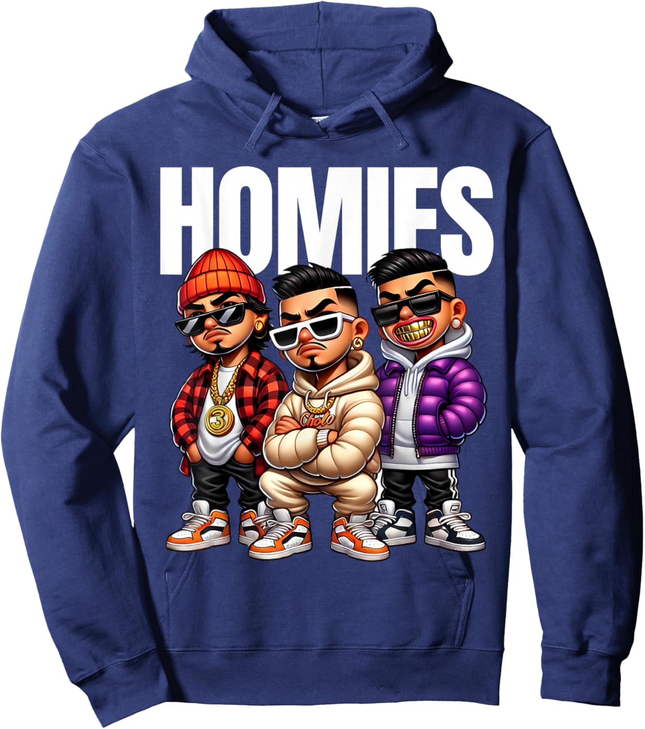 Cool Urban Cholo Cultura Chicano Latino Mexican Pride Homies Hoodie - Hoodie | Navy