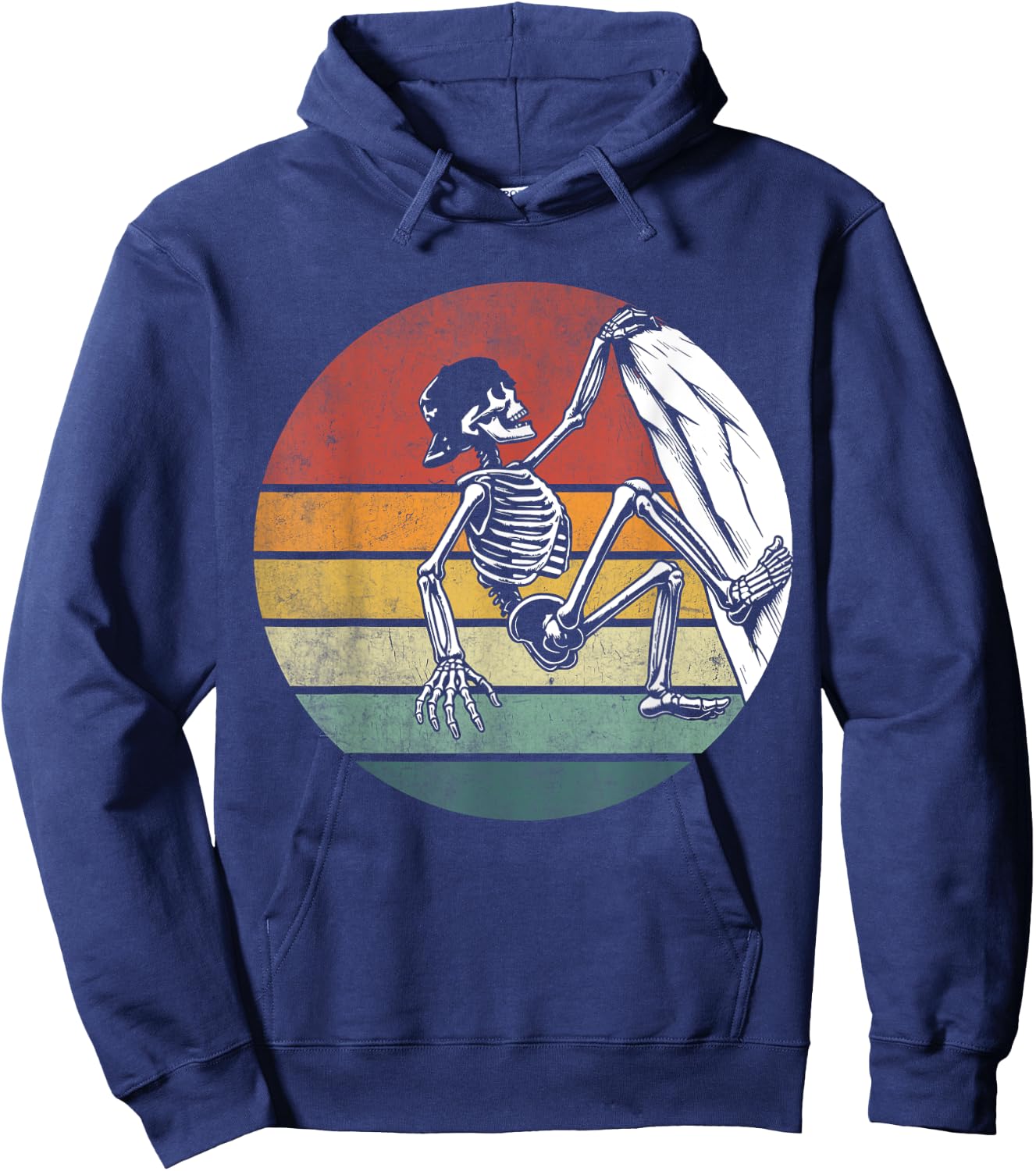 Halloween Skeleton Climber Vintage Skeleton Rock Climbing Hoodie - Hoodie | Navy