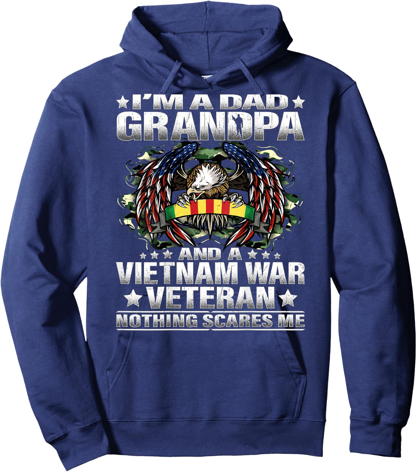 I'm a Dad Grandpa and a Vietnam Veteran Nothing Scares Me Hoodie - Hoodie | Navy