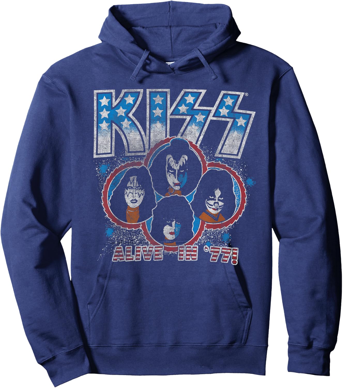 KISS - Alive in 77 Hoodie - Hoodie | Navy