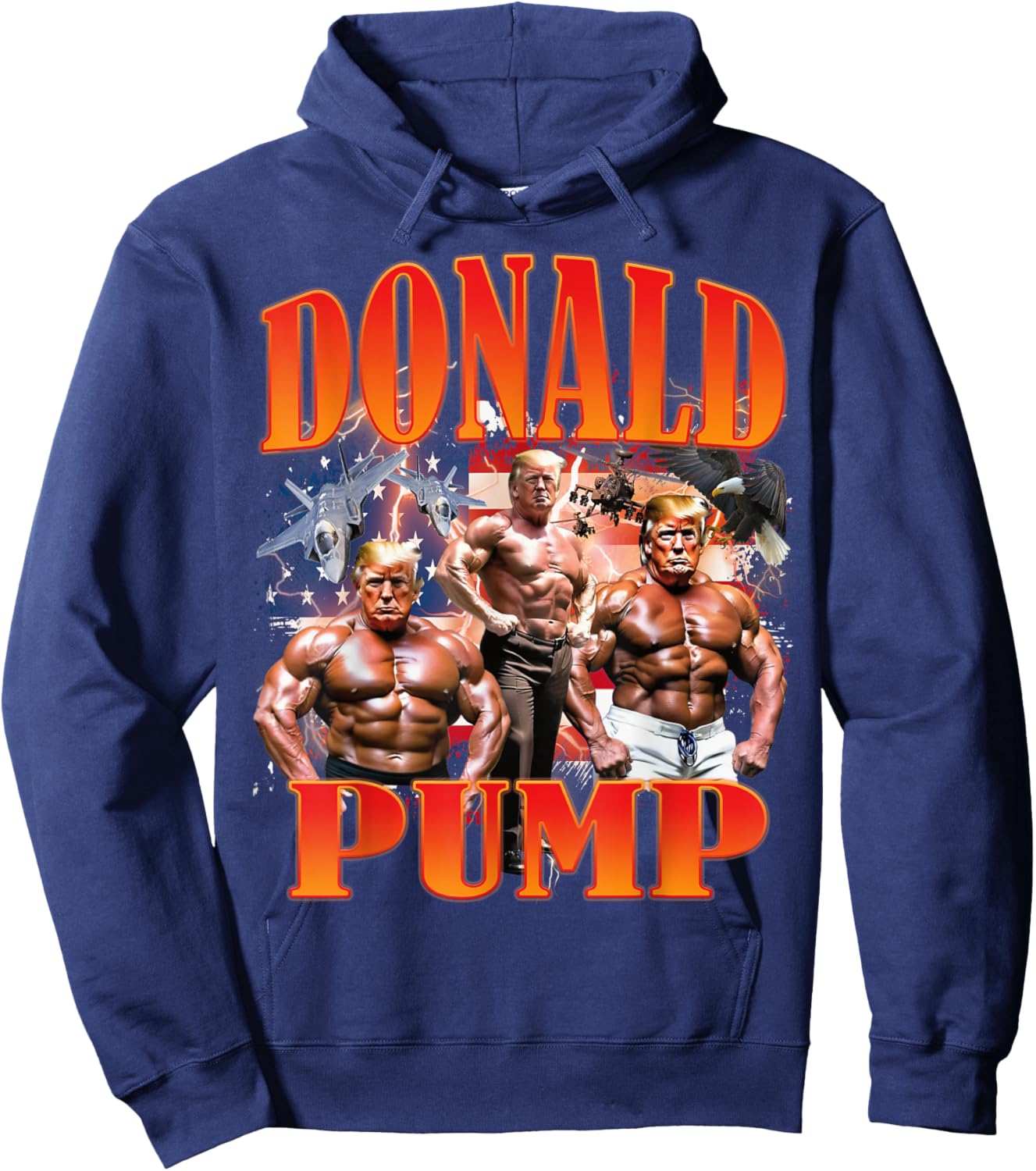 Funny Donald Pump Pro Trump 47TH 45TH GYM USA Supporter Men Hoodie - Hoodie | Navy