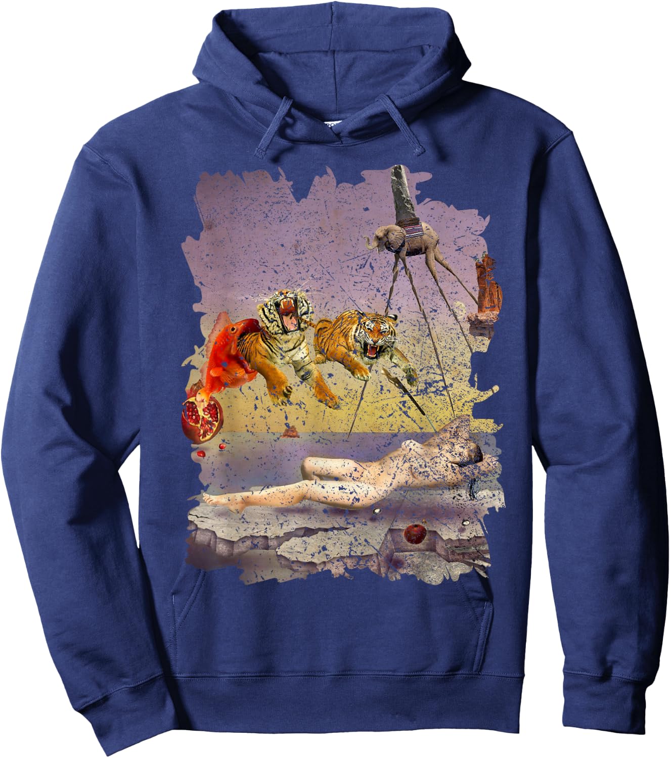 Dream Caused by the Flight of a Bee Famous Painting By Dali Hoodie - Hoodie | Navy