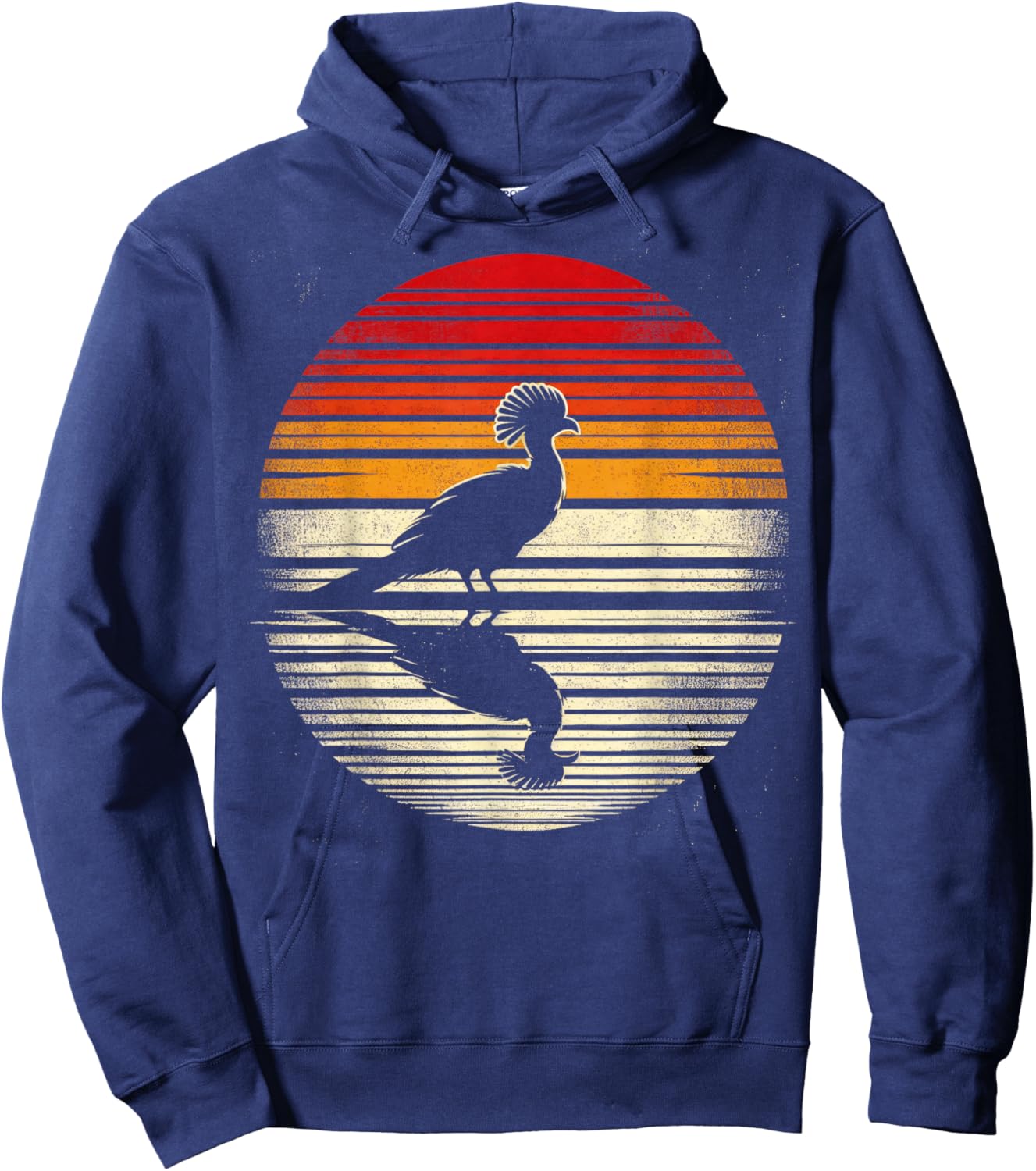 Turaco Bird Sunset Retro Style Safari Vintage 70s Hoodie - Hoodie | Navy