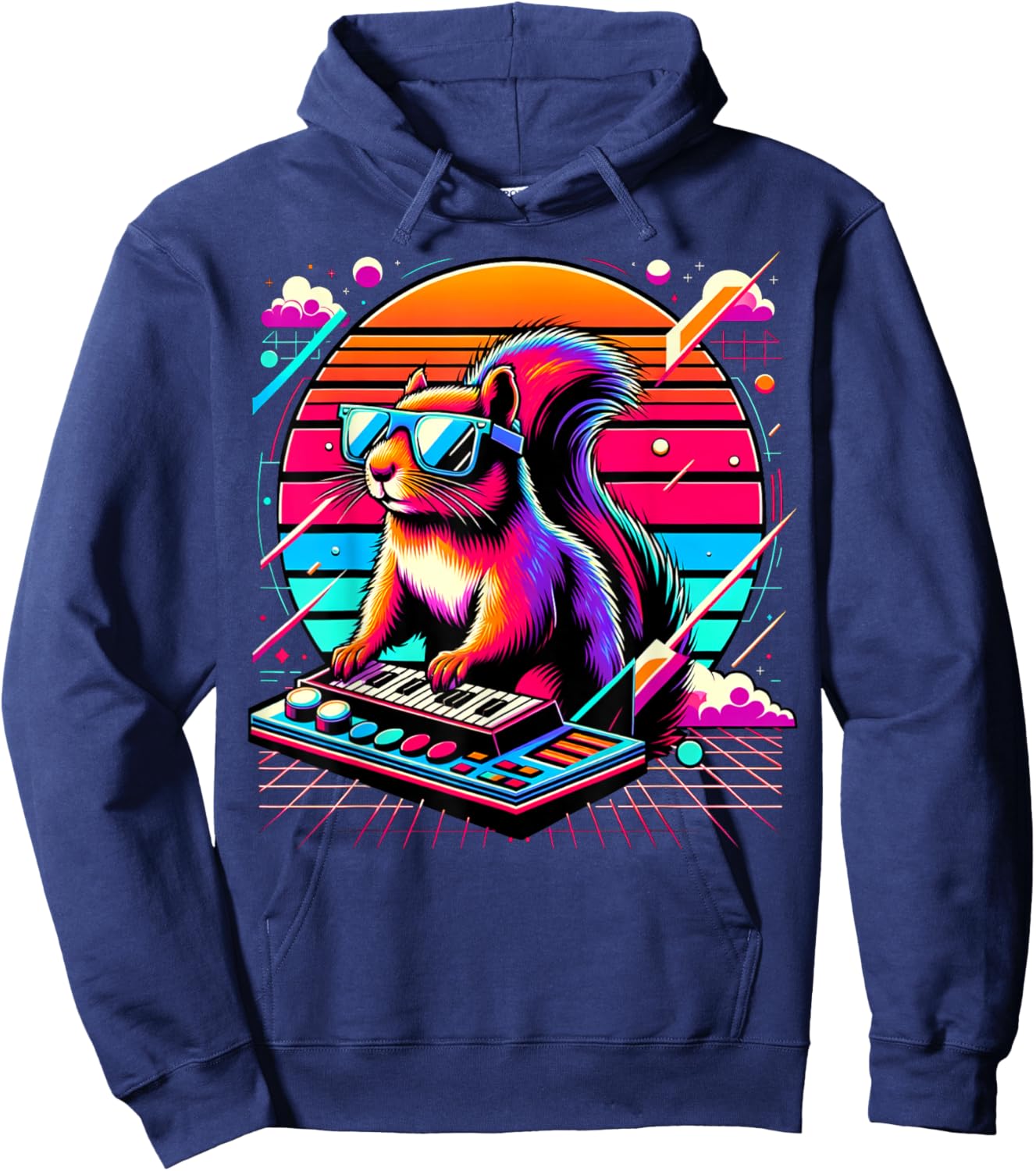 and Kids Vintage Retro Squirrel Lover Hoodie - Hoodie | Navy