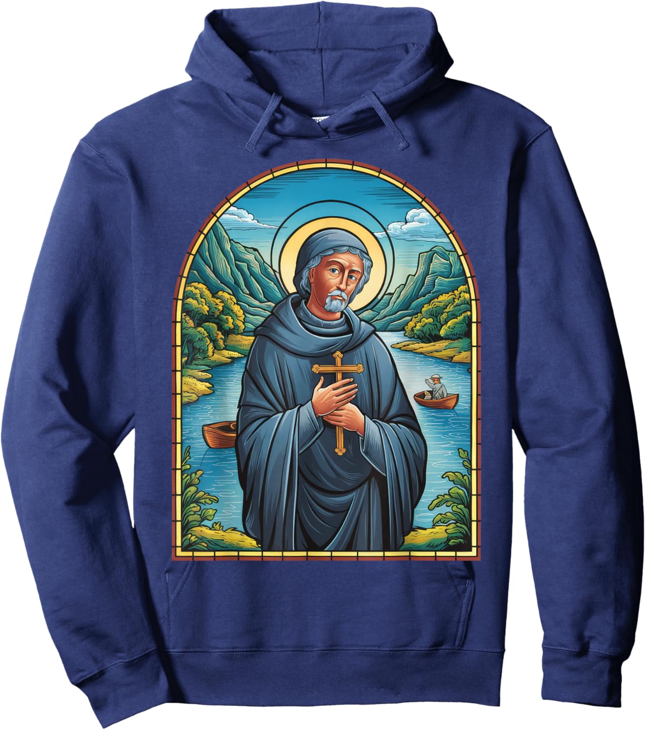 St Martin de Porres Catholic Church Black Saints Peru Cross Hoodie - Hoodie | Navy