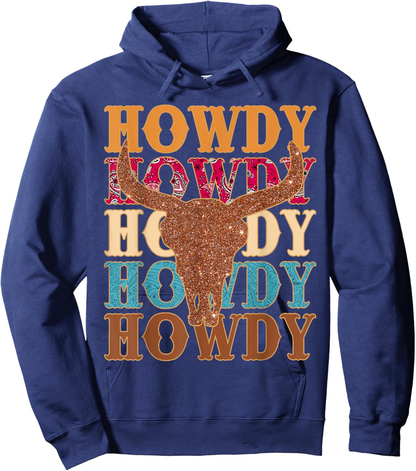 Howdy Rodeo Western Country Southern Cowgirl Vintage Hoodie - Hoodie | Navy