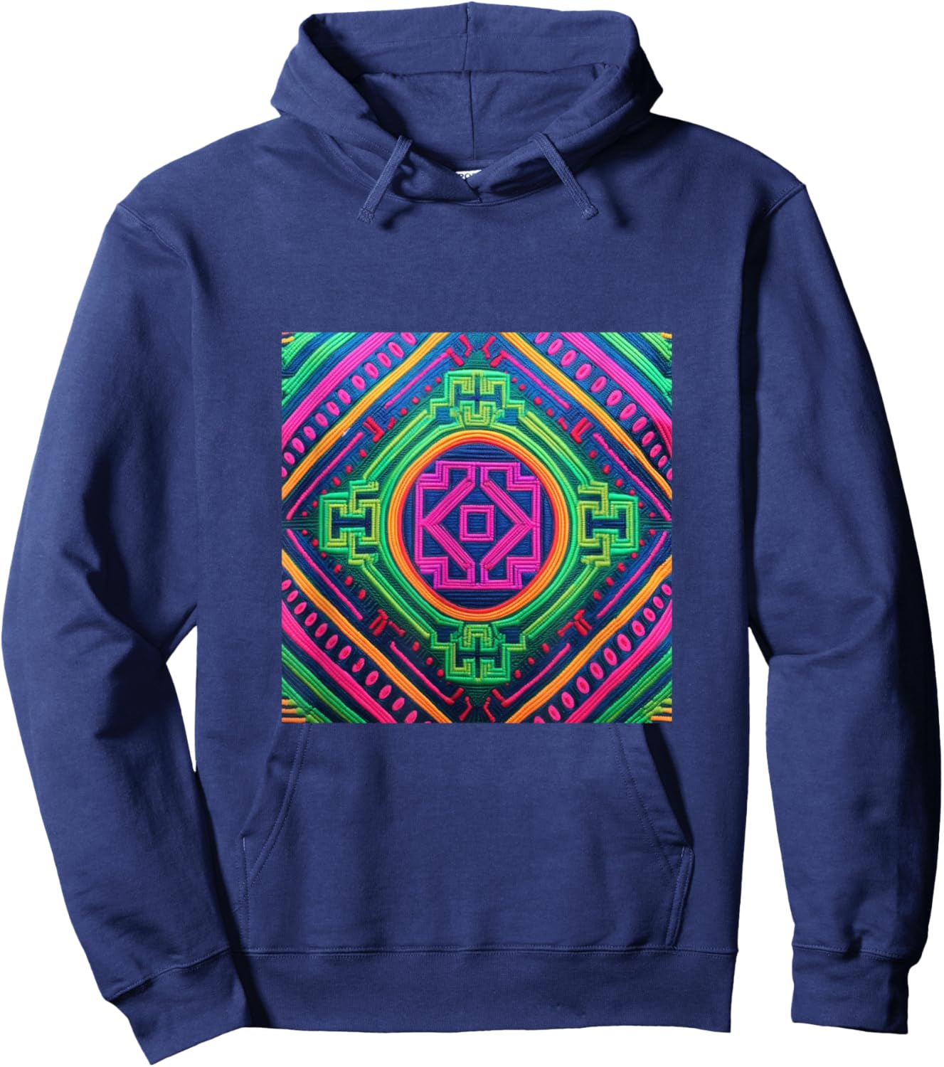 Hmong Pattern Hoodie - Hoodie | Navy