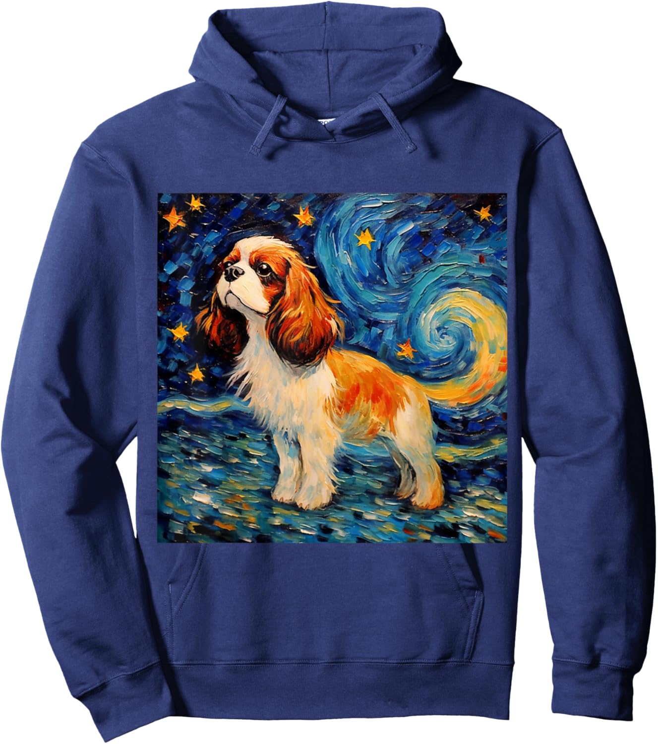 Cavalier King Charles Spaniel Starry Night Hoodie - Hoodie | Navy