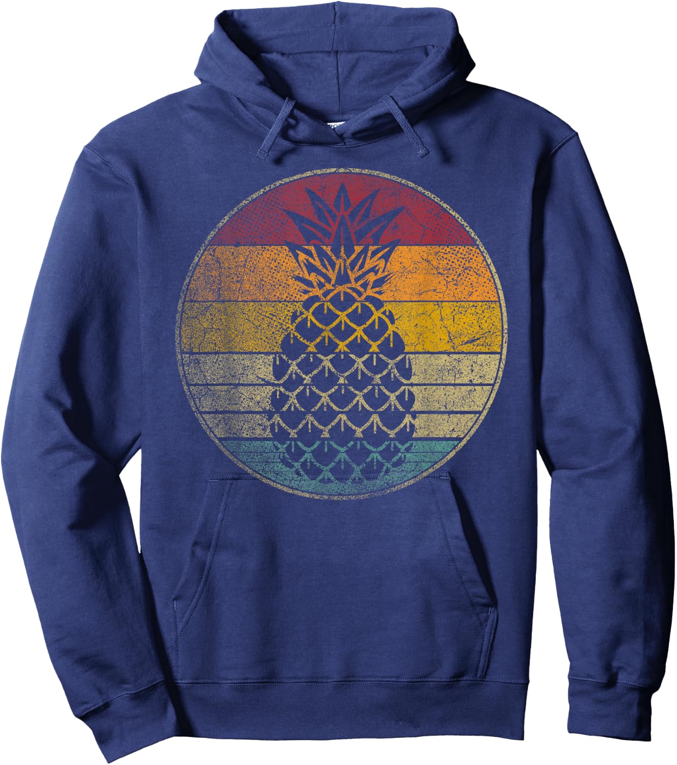 Pineapple Shirt Fruit Retro Style Vintage 70s 80s 90s Gift Hoodie - Hoodie | Navy