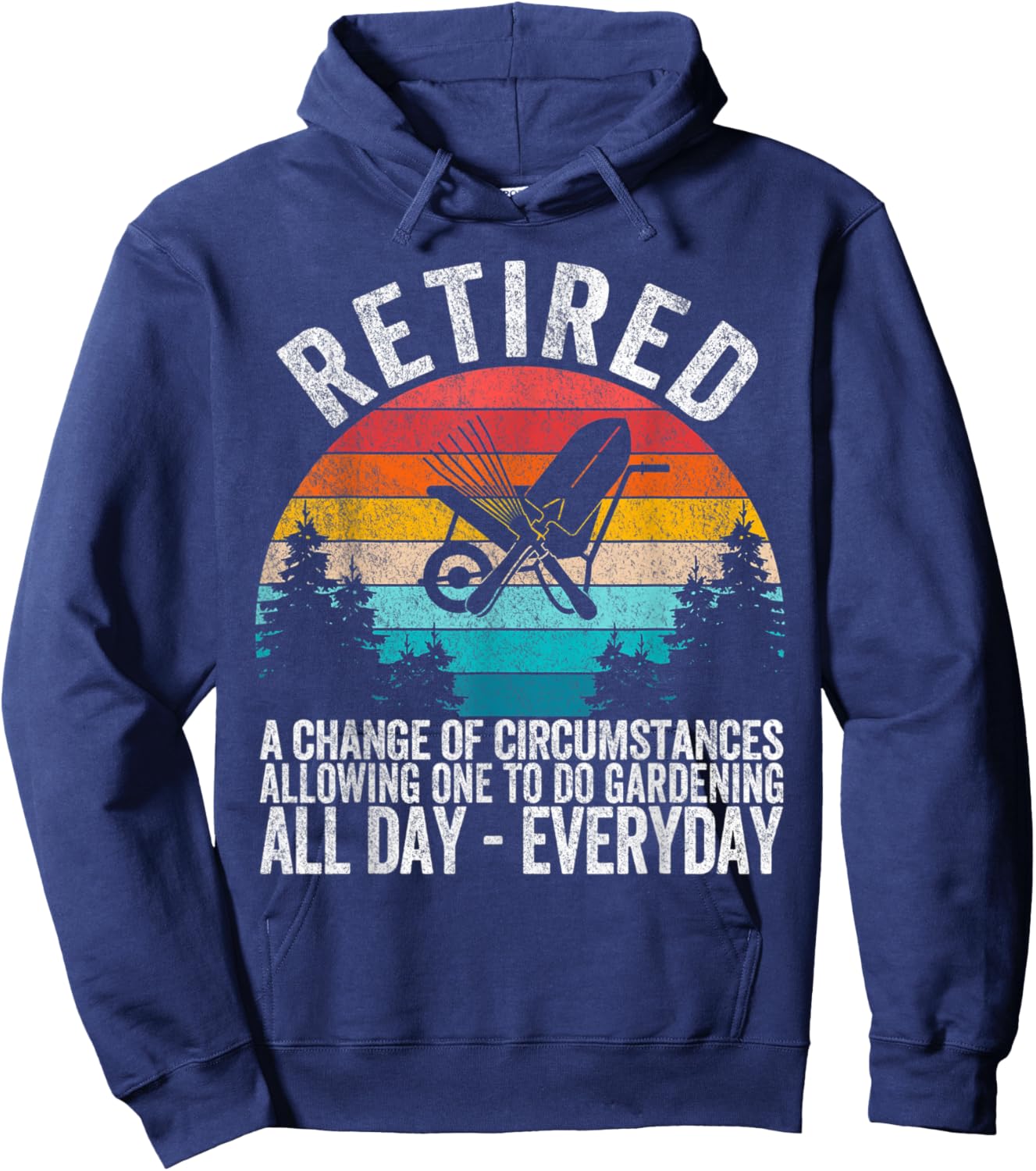 Funny Retired Definition Gardening Gardener Retirement Plan Hoodie - Hoodie | Navy