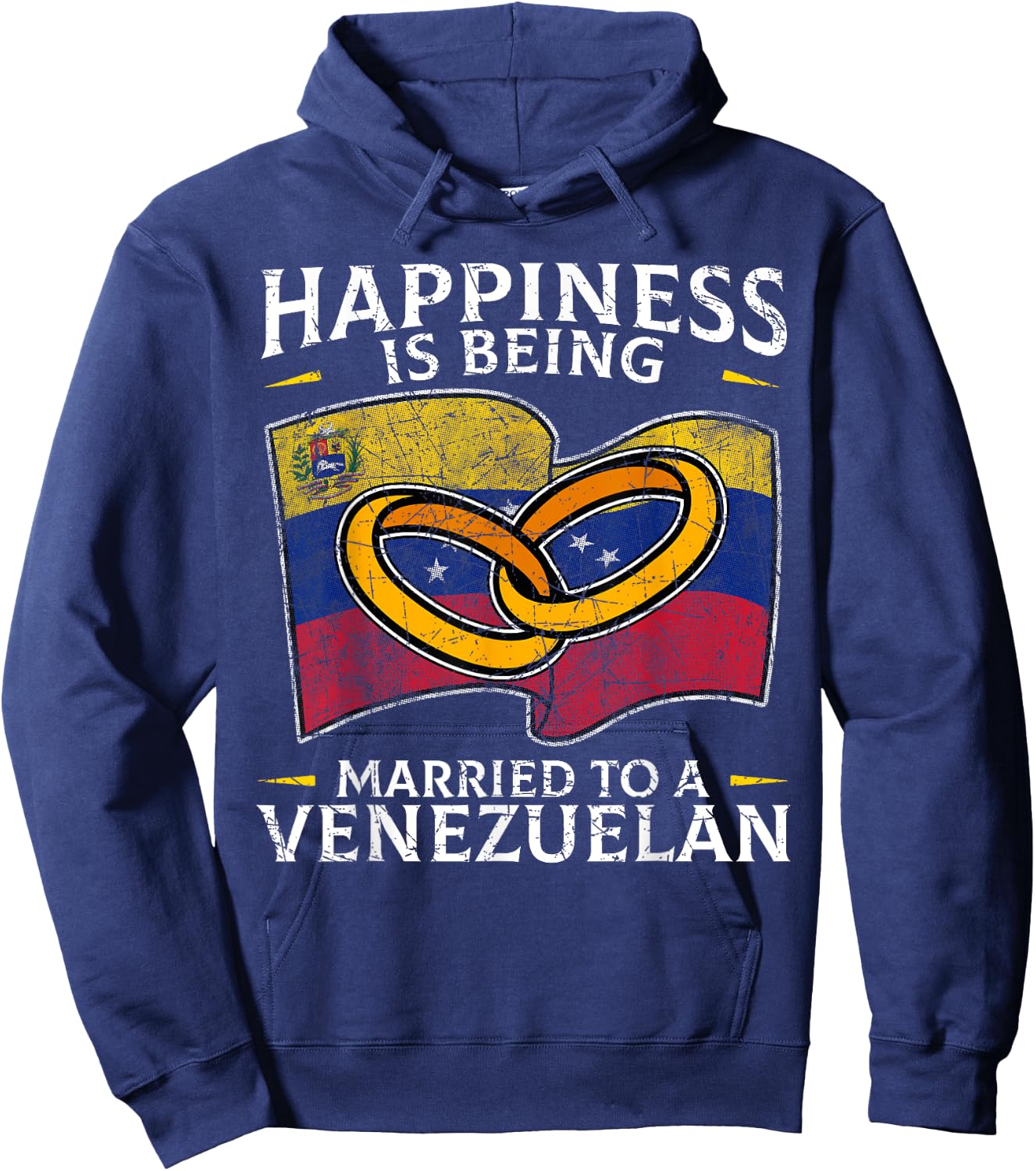 Venezuelan Wedding Venezuela Heritage Roots Flag Married Hoodie - Hoodie | Navy