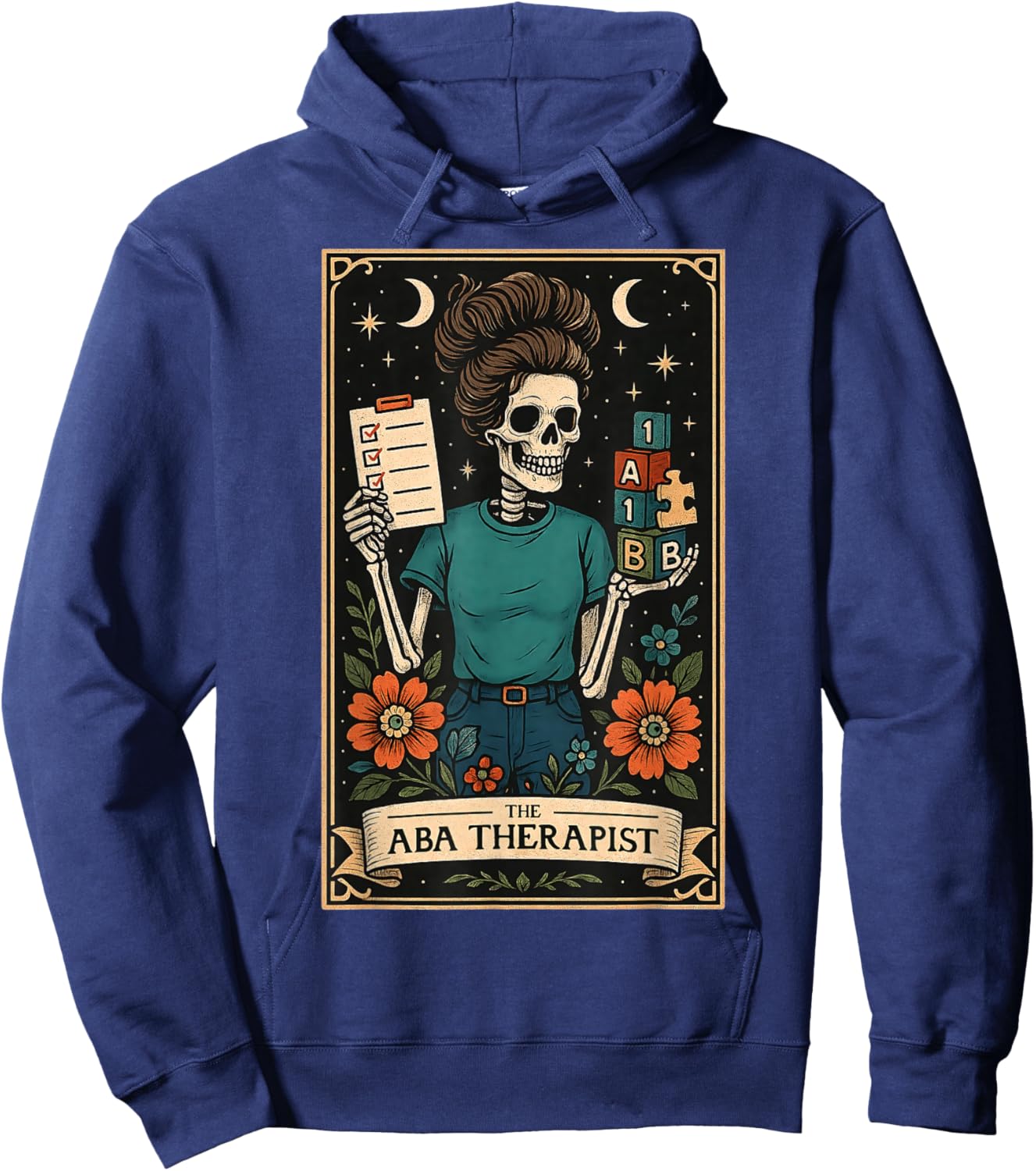 The ABA Therapist Behavior Analyst Behavior Analysis Tarot Hoodie - Hoodie | Navy