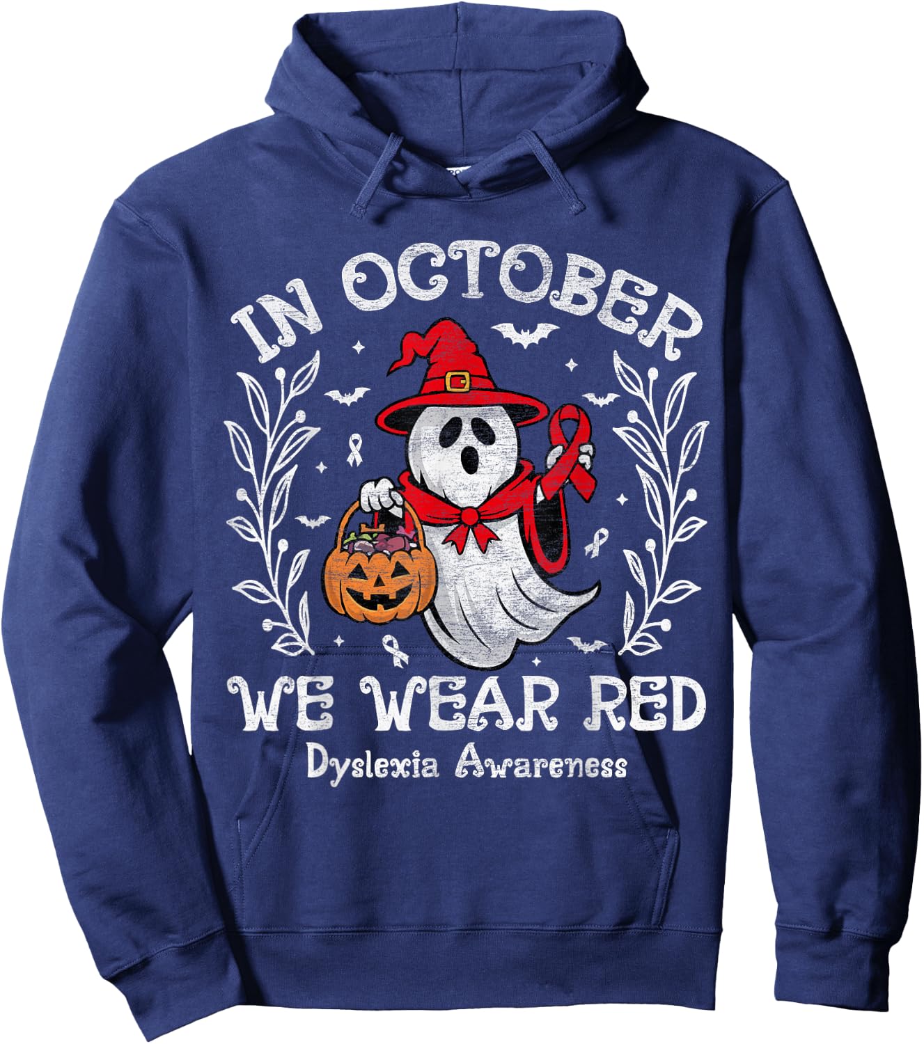 I Wear Red Dyslexia Awareness Month Dyslexia Kids Toddler Hoodie - Hoodie | Navy