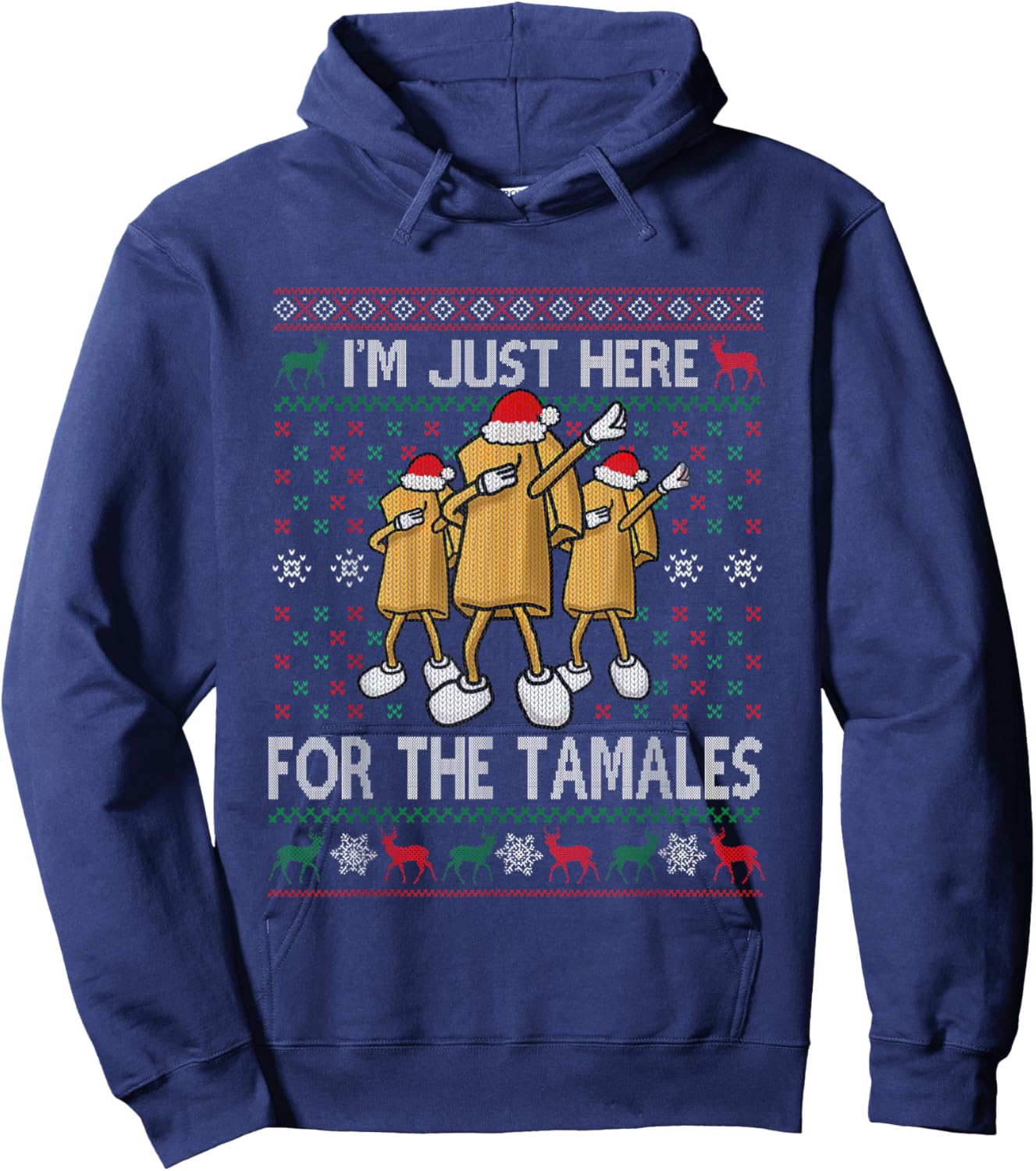 I'm Just Here For The Tamales Xmas Funny Dabbing Dance Hoodie - Hoodie | Navy