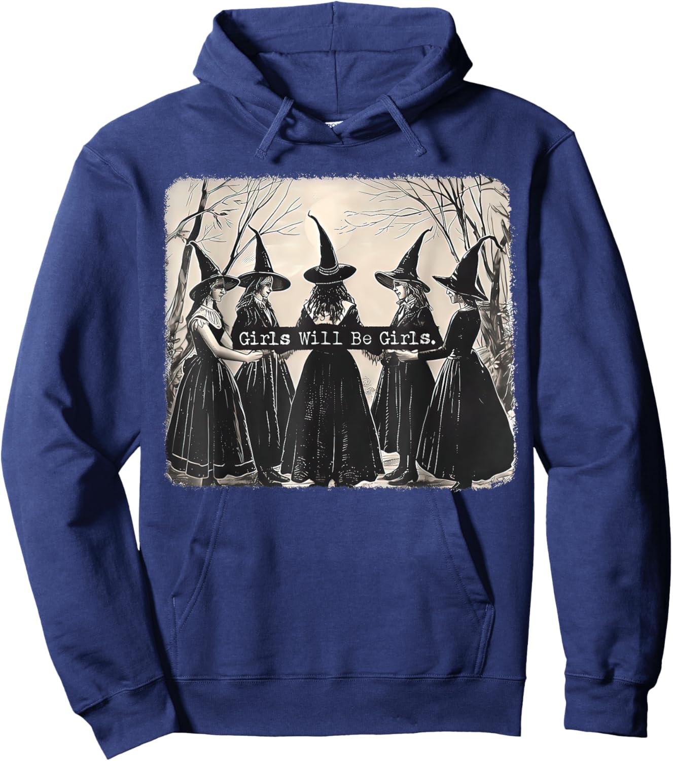 Girl Will Be Girl Witch Halloween Hoodie - Hoodie | Navy