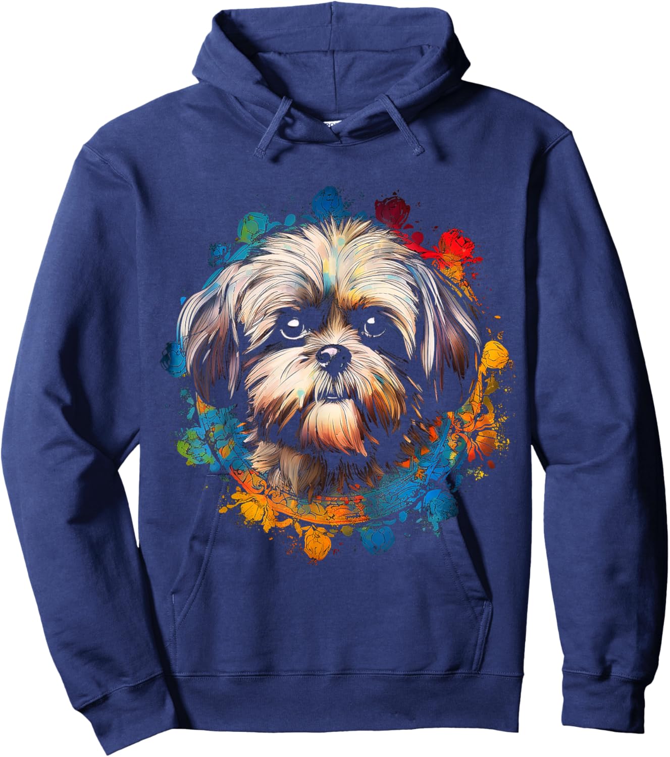 Shih Tzu Graphic Pet Art Dog Shih Tzu Hoodie - Hoodie | Navy