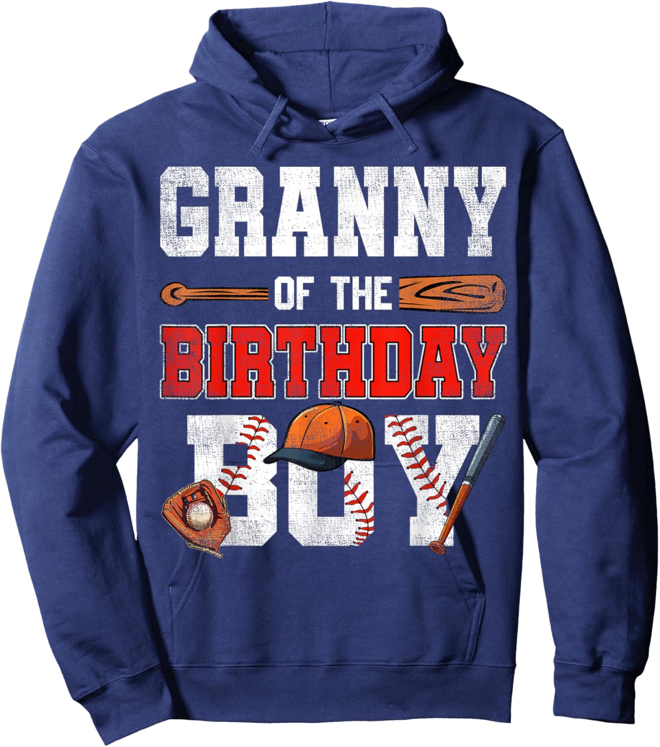 Granny Of The Birthday Boy Baseball Bday Family Hoodie - Hoodie | Navy